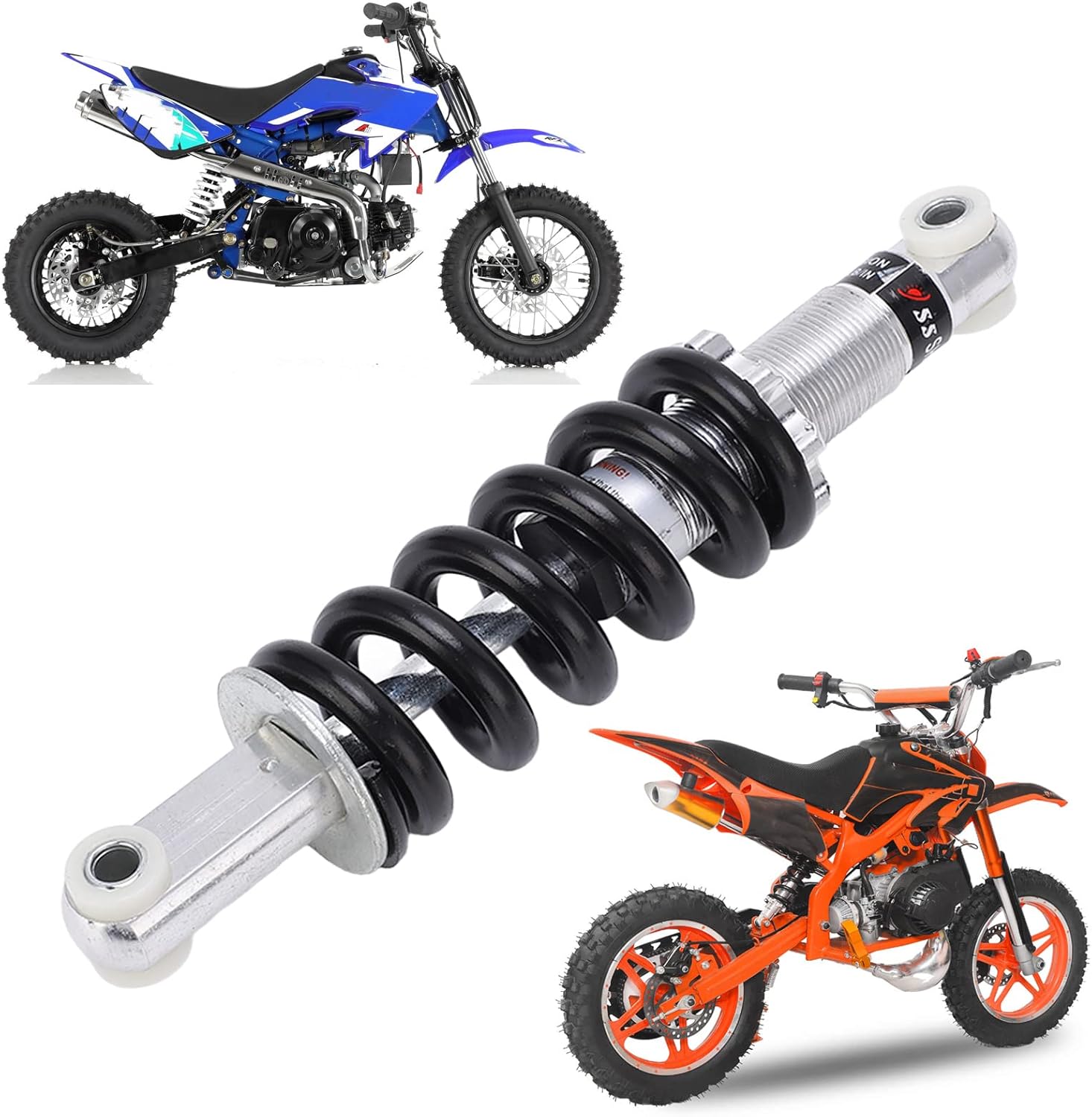 Amortiguador ajustable, amortiguador trasero de 8.465 in, amortiguador ajustable de 2000 libras, universal para mini motocicletas de cross, ATV,