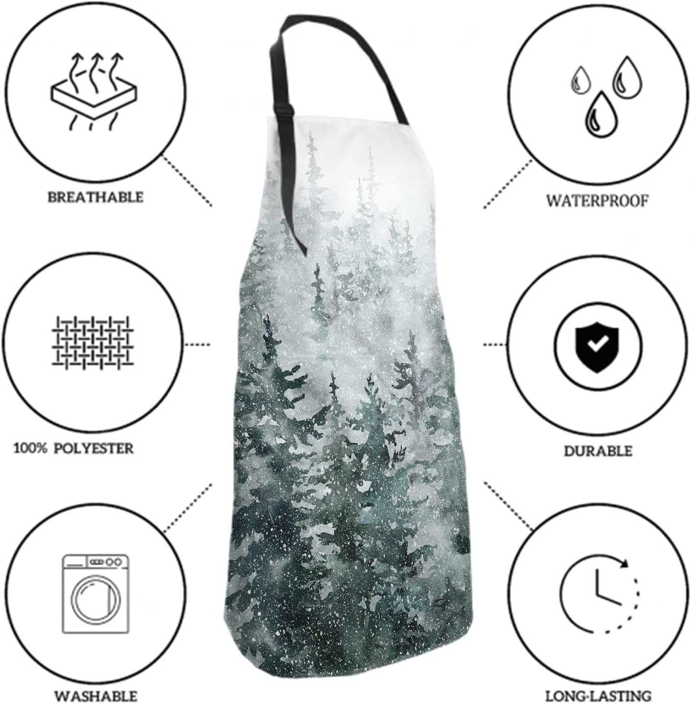 Giwawa Kitchen Cooking Pockets Apron Adult Adjustable Aprons for Home Grilling Baking
