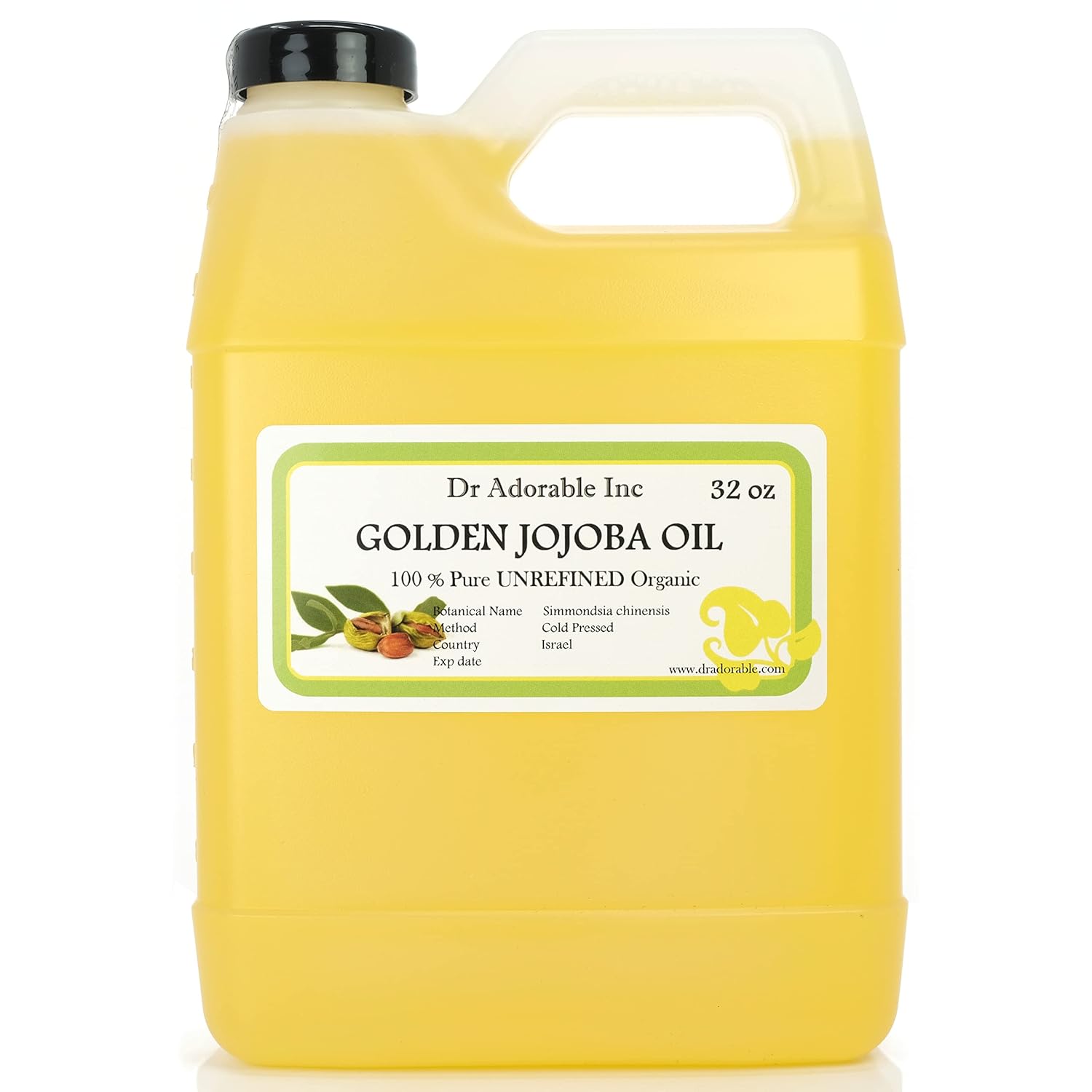 Dr Adorable – 32 oz – Aceite de jojoba dorado – 100% puro natural sin refinar orgánico prensado en frío