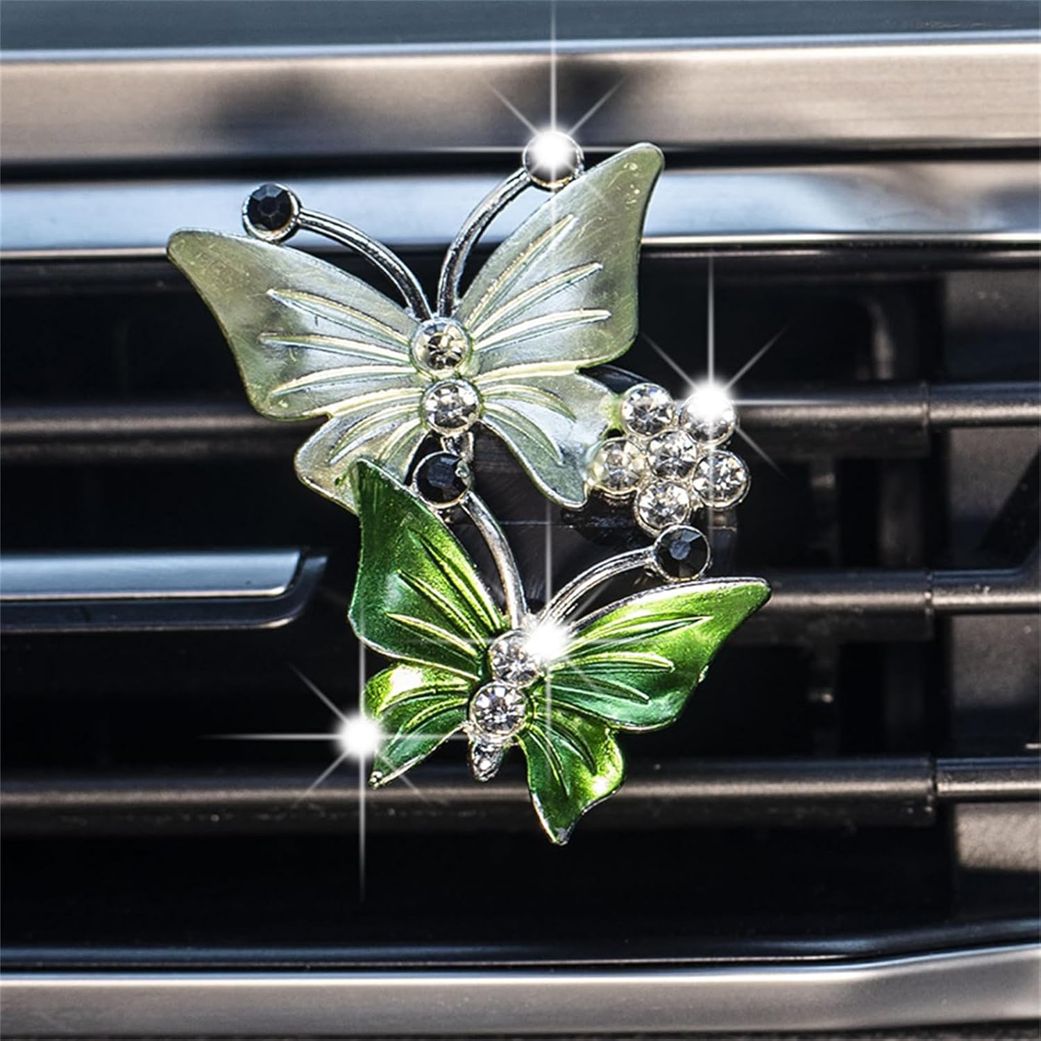 Ambientadores para automóvil, clips de ventilación de mariposa, diamantes de imitación, clip de aromaterapia, decoración interior del automóvil,
