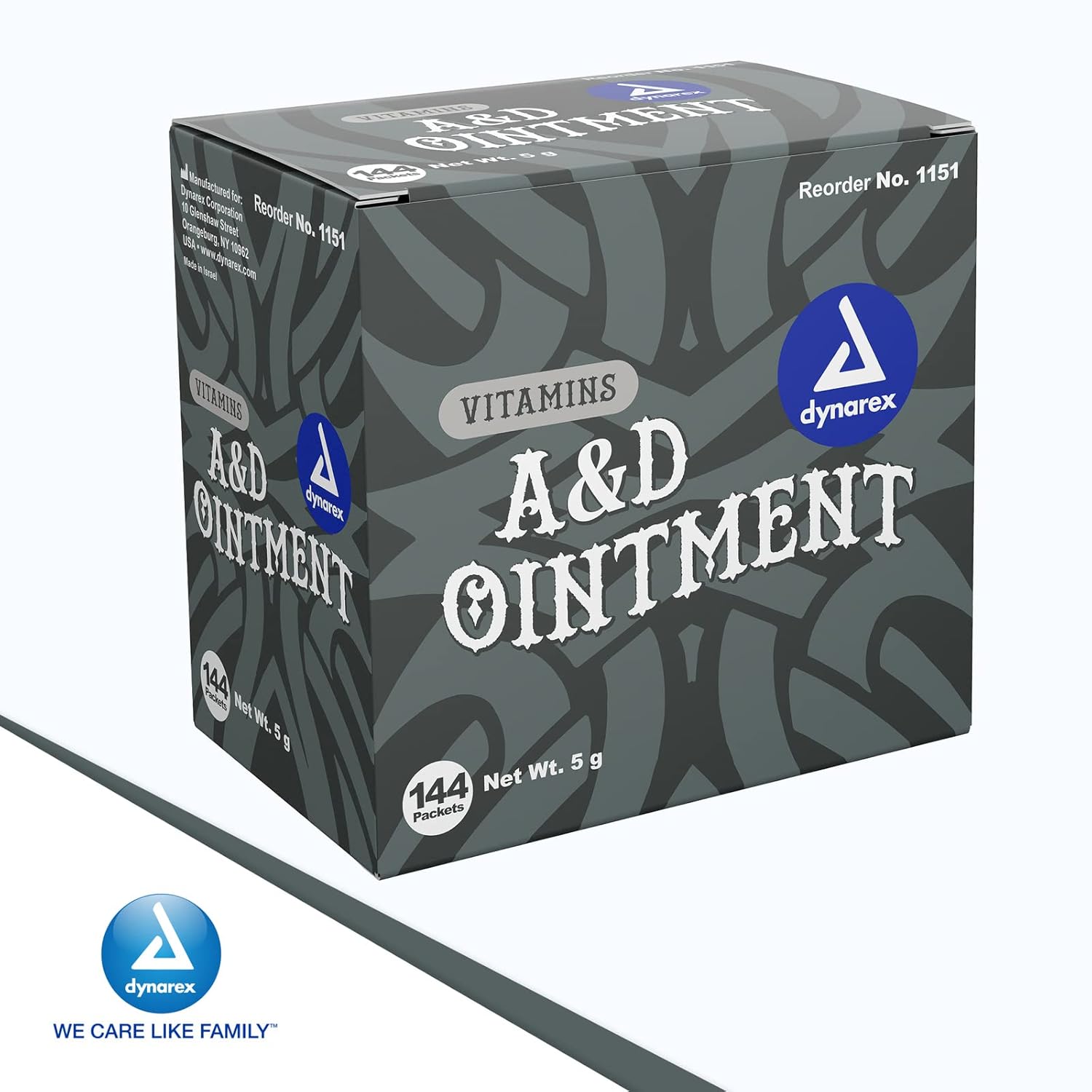 Dynarex Vitaminas A & D Ungüento sin lanolina  Vitamina A y D ungüento protector para cortes menores, quemaduras, sarpullido del pañal y piel seca