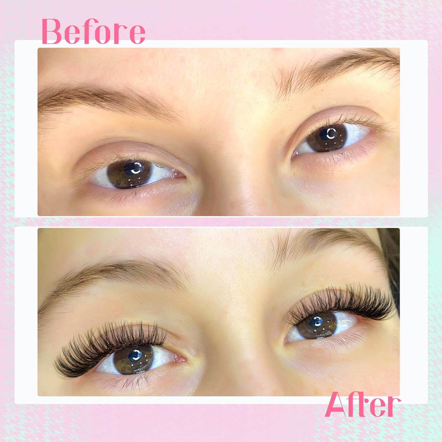 Pestañas de banda transparente, pestañas de ojo de gato, pestañas de aspecto natural, pestañas postizas 3D, esponjosas, paquete de 7 pares Mavphnee