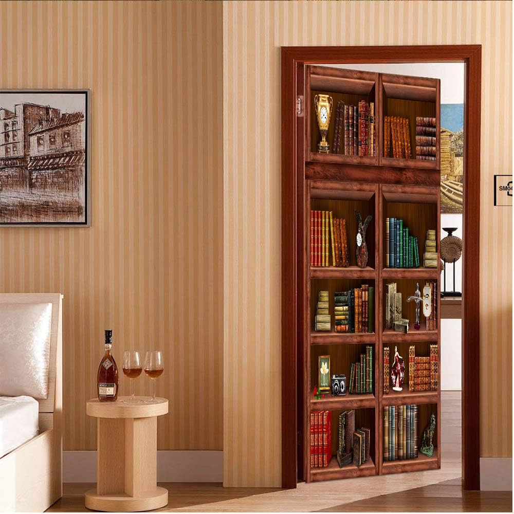 ZY-KL Adhesivo de pared 3D para puerta, papel tapiz mural, impermeable y a prueba de humedad, autoadhesivo, respetuoso con el medio ambiente,
