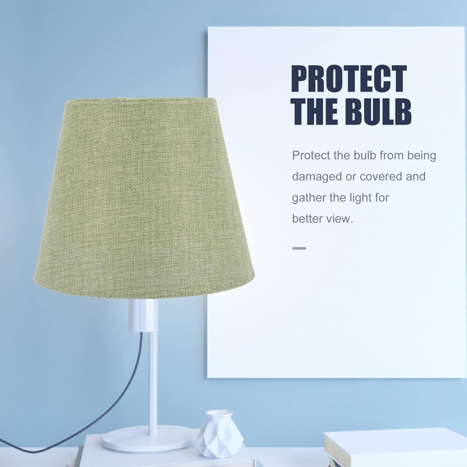 DOITOOL Pantalla de tambor de tela para lámpara de mesa, lámparas de pie, pantalla de lámpara de araña, pantalla de lámpara de arpillera de granja,