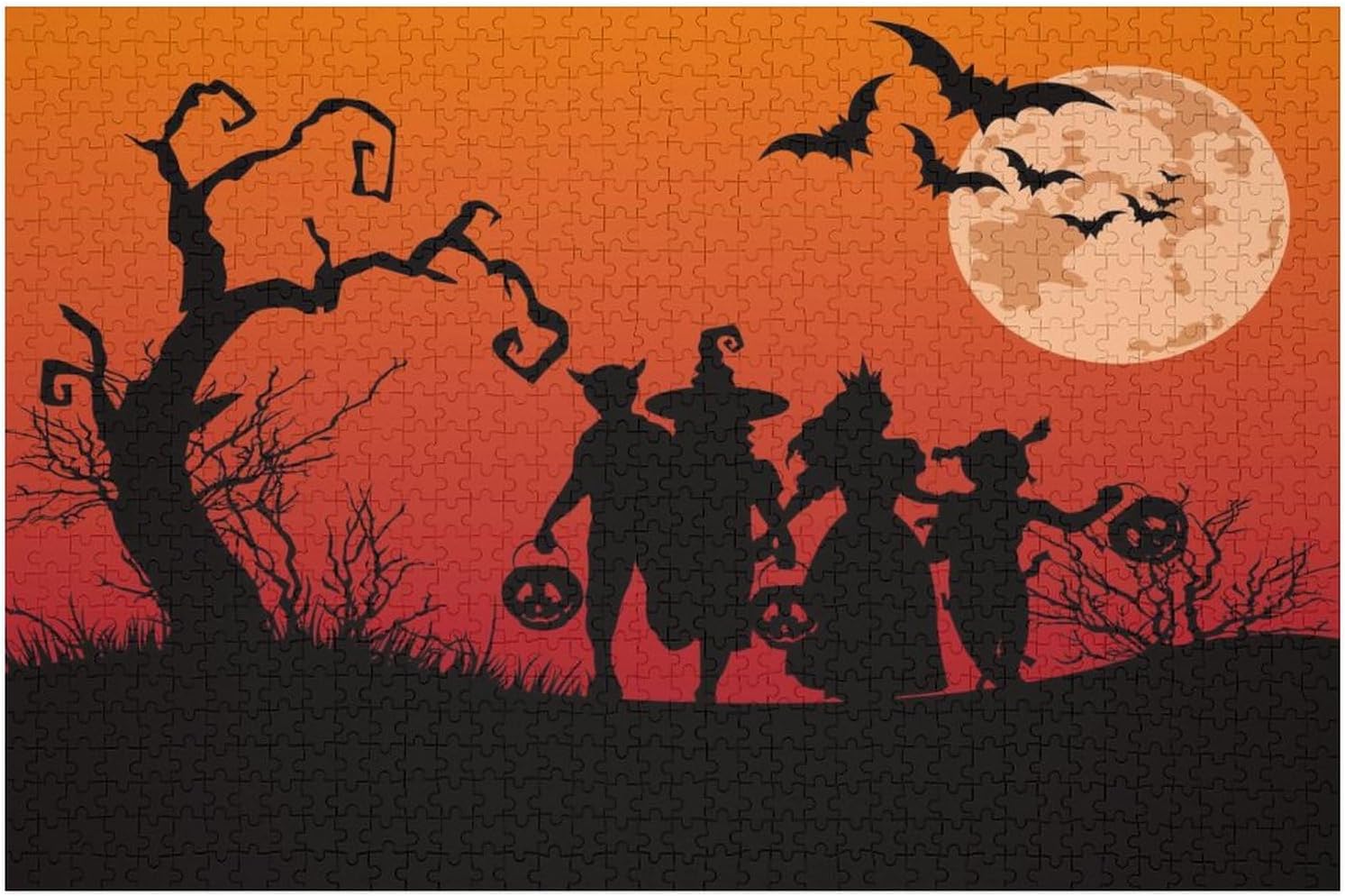 Rompecabezas para adultos de 1000 piezas, rompecabezas de Halloween, divertido rompecabezas familiar desafiante, juego de rompecabezas