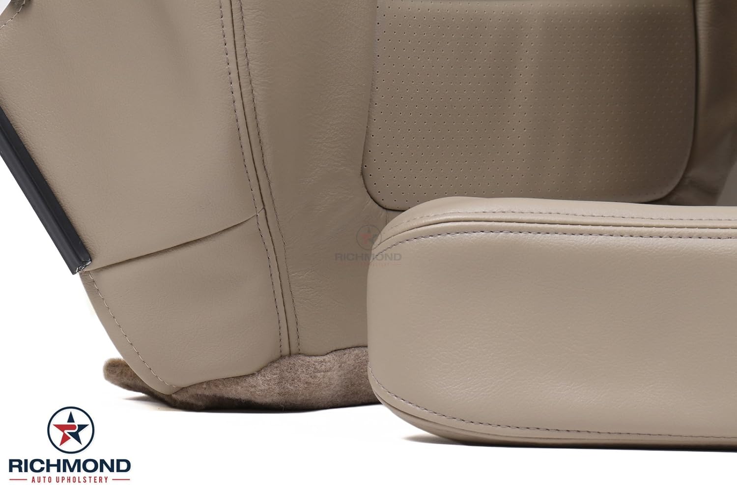 Richmond Auto Upholstery – Fundas de cuero de repuesto completas para el lado del conductor, color marrón compatible con Ford F-450 Lariat 7.3 Power
