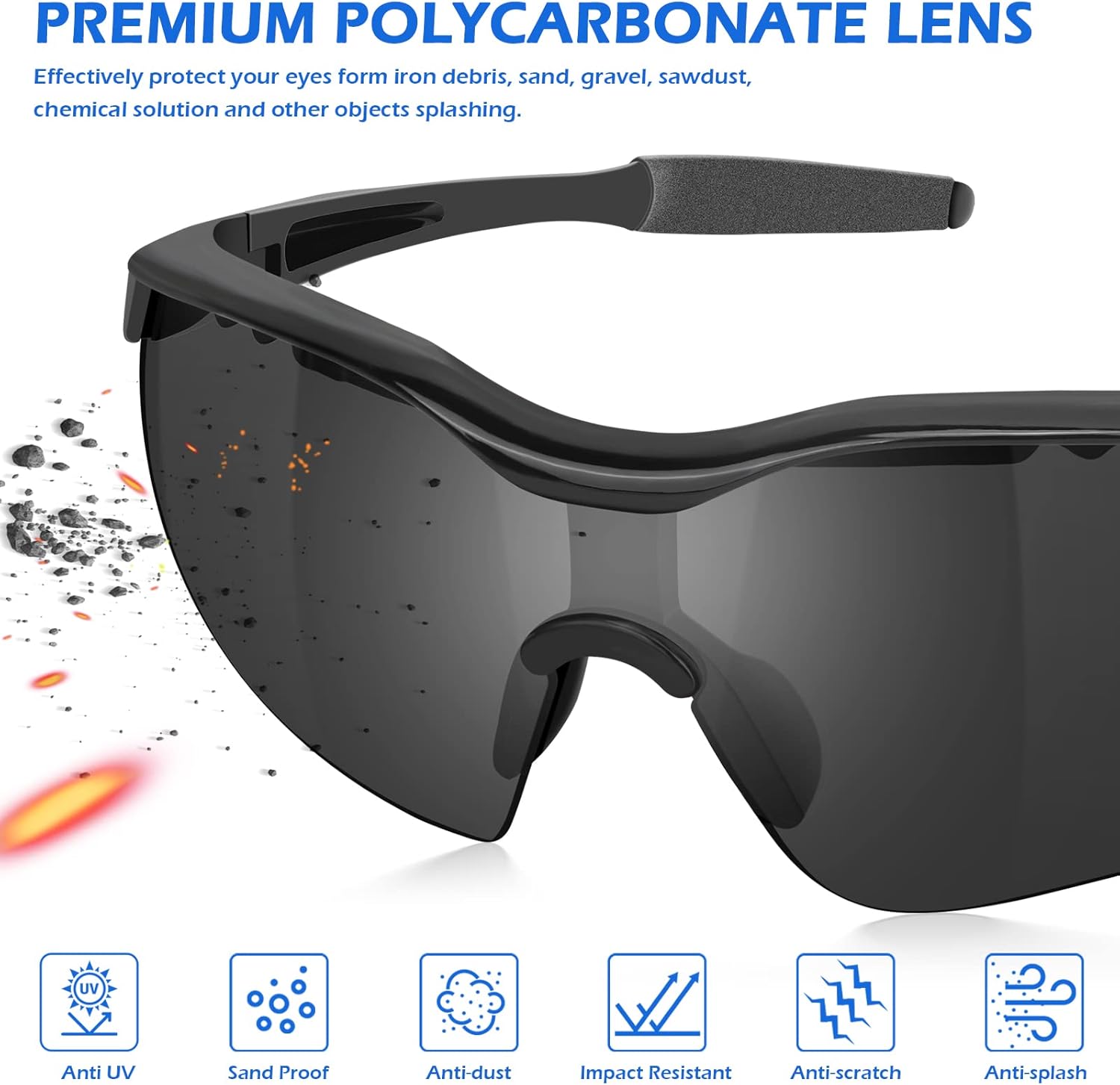 OXG 12 Pack Safety Glasses for Men Women With Strap, Safety Goggles ANSI Z87.1 Protective Eyewear Impact & Scratch Resistant