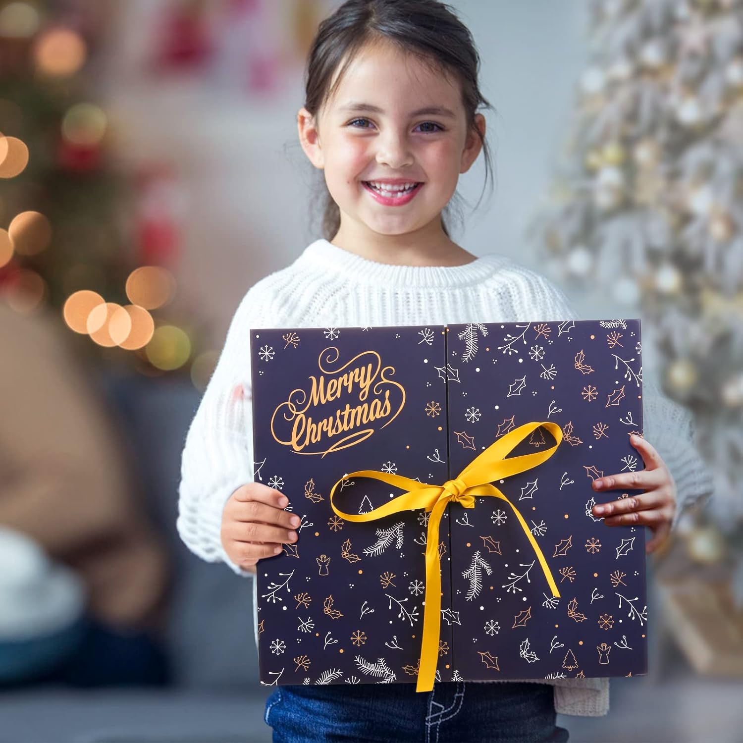 GWHOLE Calendario de Adviento de Navidad 2023, calendario de cuenta regresiva de Navidad recargable con 24 cajas de regalo, color azul