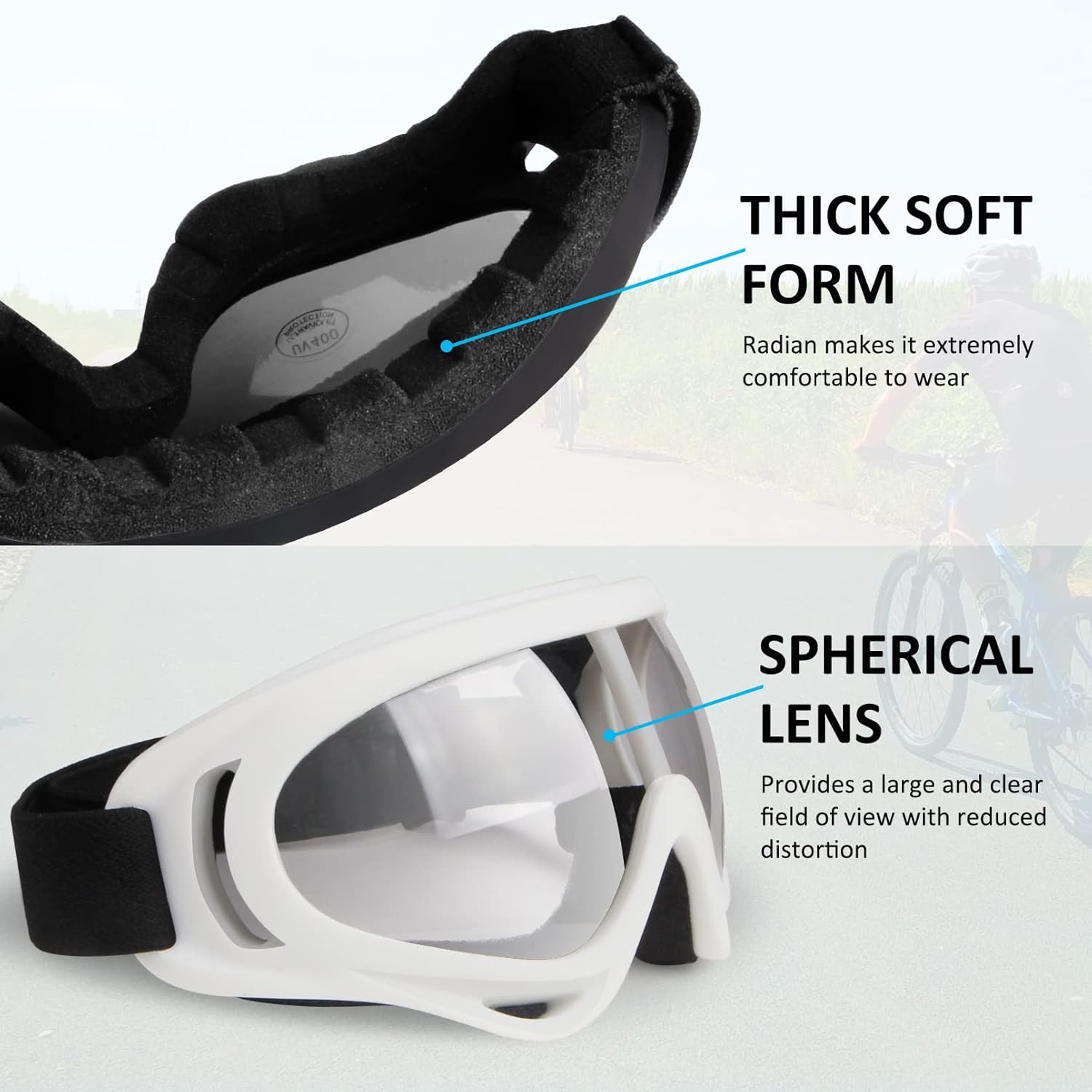 4-FQ Gafas de motocicleta para niños, paquete de 2 gafas de motocross, ATV, gafas de esquí, gafas de carreras todoterreno para niños, gafas de aire