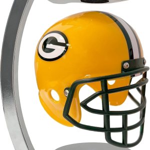 Pegasus Sports Mini casco flotante de levitación giratorio con licencia oficial de la NFL en cromo Pegasus Sports Mini casco flotante de levitación giratorio con licencia oficial de la NFL en cromo