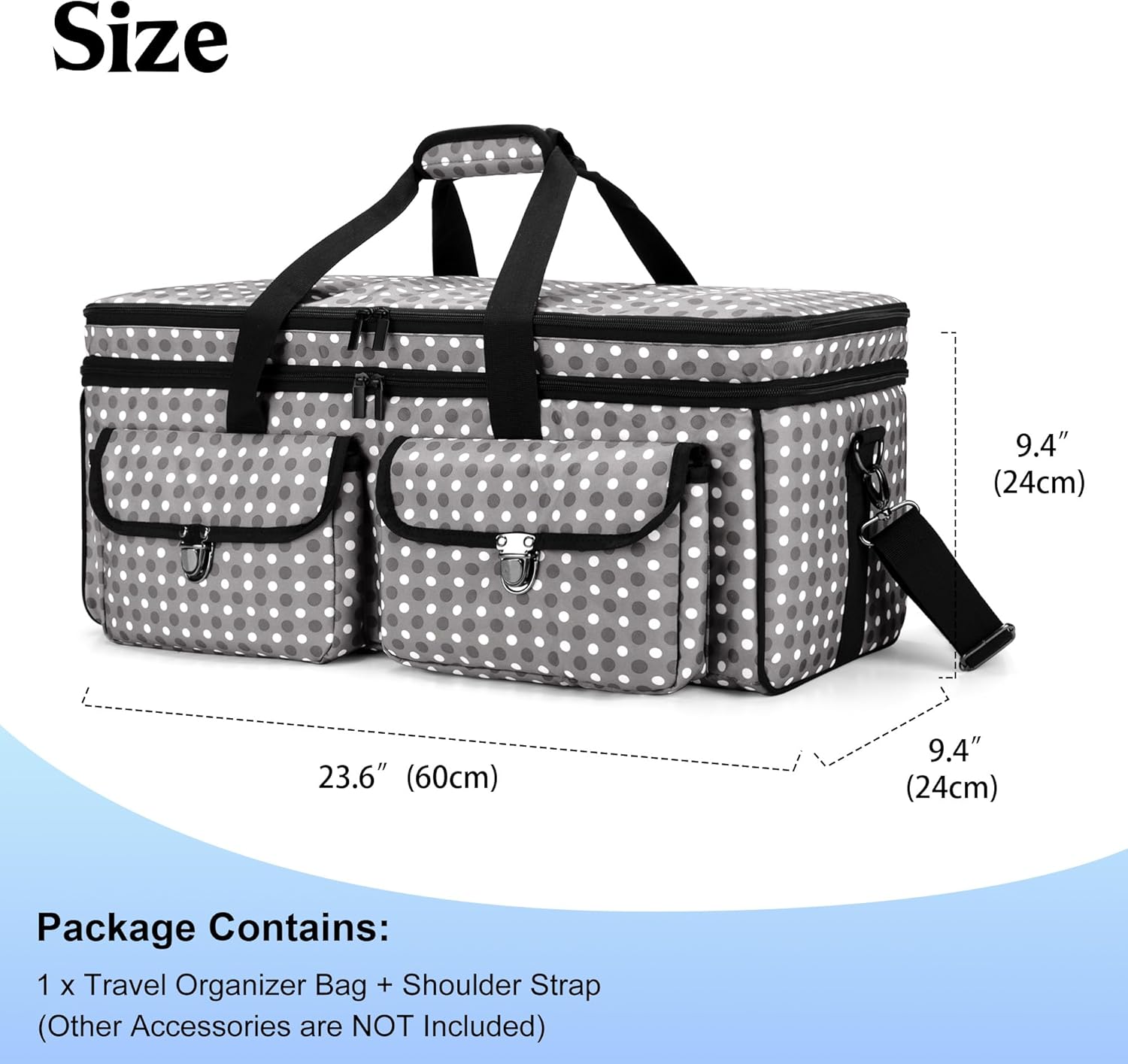 Yarwo Estuche de transporte de trípode de doble capa de 23.6 pulgadas de largo, bolsa de almacenamiento de equipo de estudio fotográfico compatible