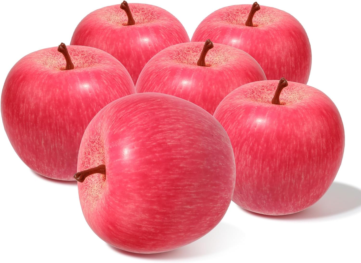 VIDELLY 6 manzanas artificiales, manzanas artificiales, frutas artificiales, realistas, de plástico, realistas, frutas sintéticas para el hogar,
