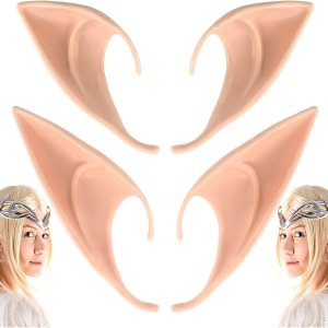 CEDAR BRIGHT Orejas de elfo Pixie de hadas para cosplay, disfraz de fiesta, accesorios de mascarada para Halloween, Navidad (2 pares) CEDAR BRIGHT Orejas de elfo Pixie de hadas para cosplay, disfraz de fiesta, accesorios de mascarada para Halloween, Navidad (2 pares)
