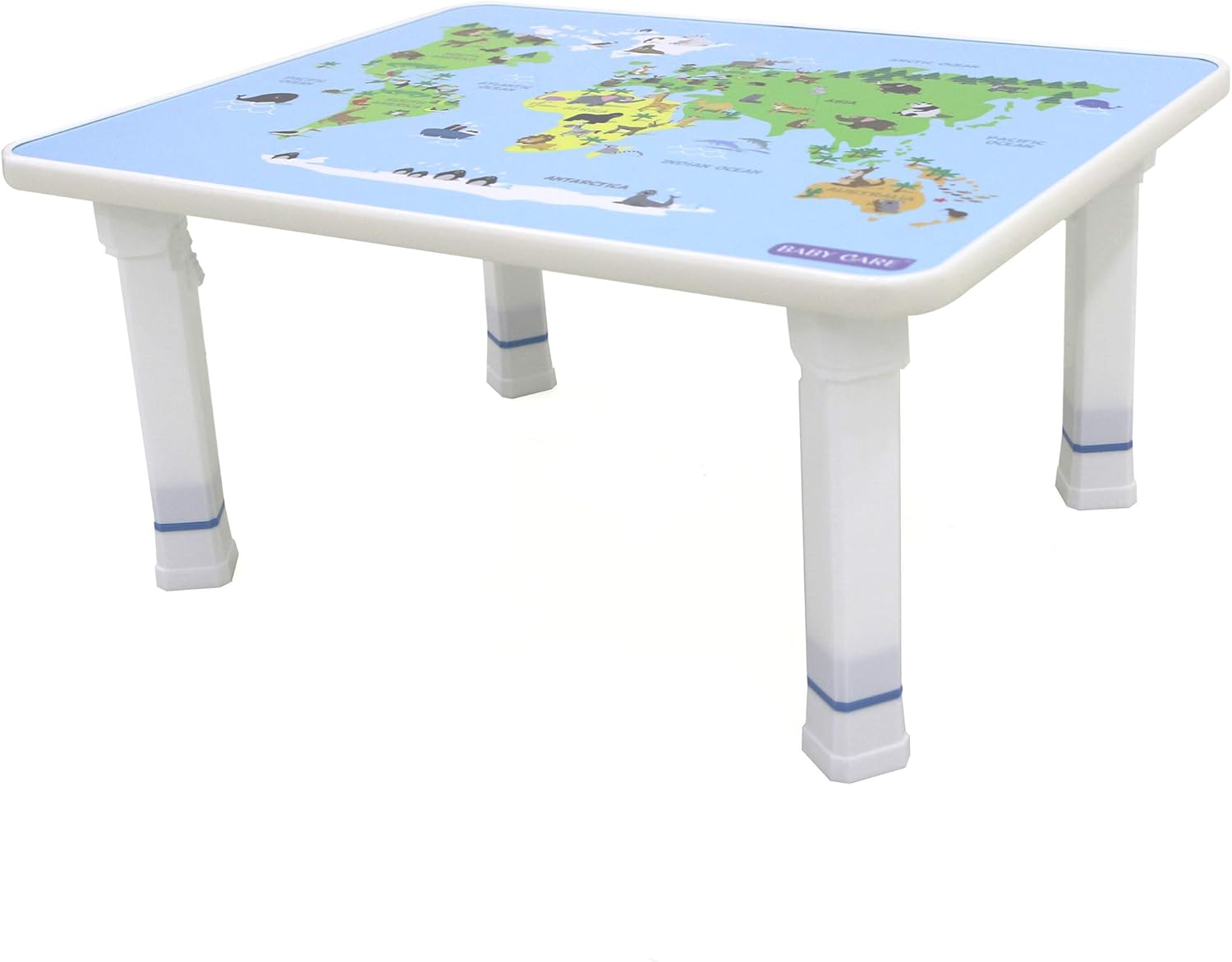 Baby Care Mesa de piso plegable para niños con alturas ajustables, para jugar, leer y merienda y más (mapa del mundo)