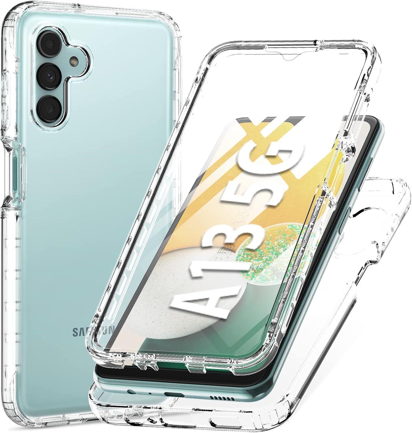 PUJUE Funda para Samsung Galaxy A13 5G Funda protectora transparente a prueba de golpes – Funda delgada y resistente de doble capa de protección