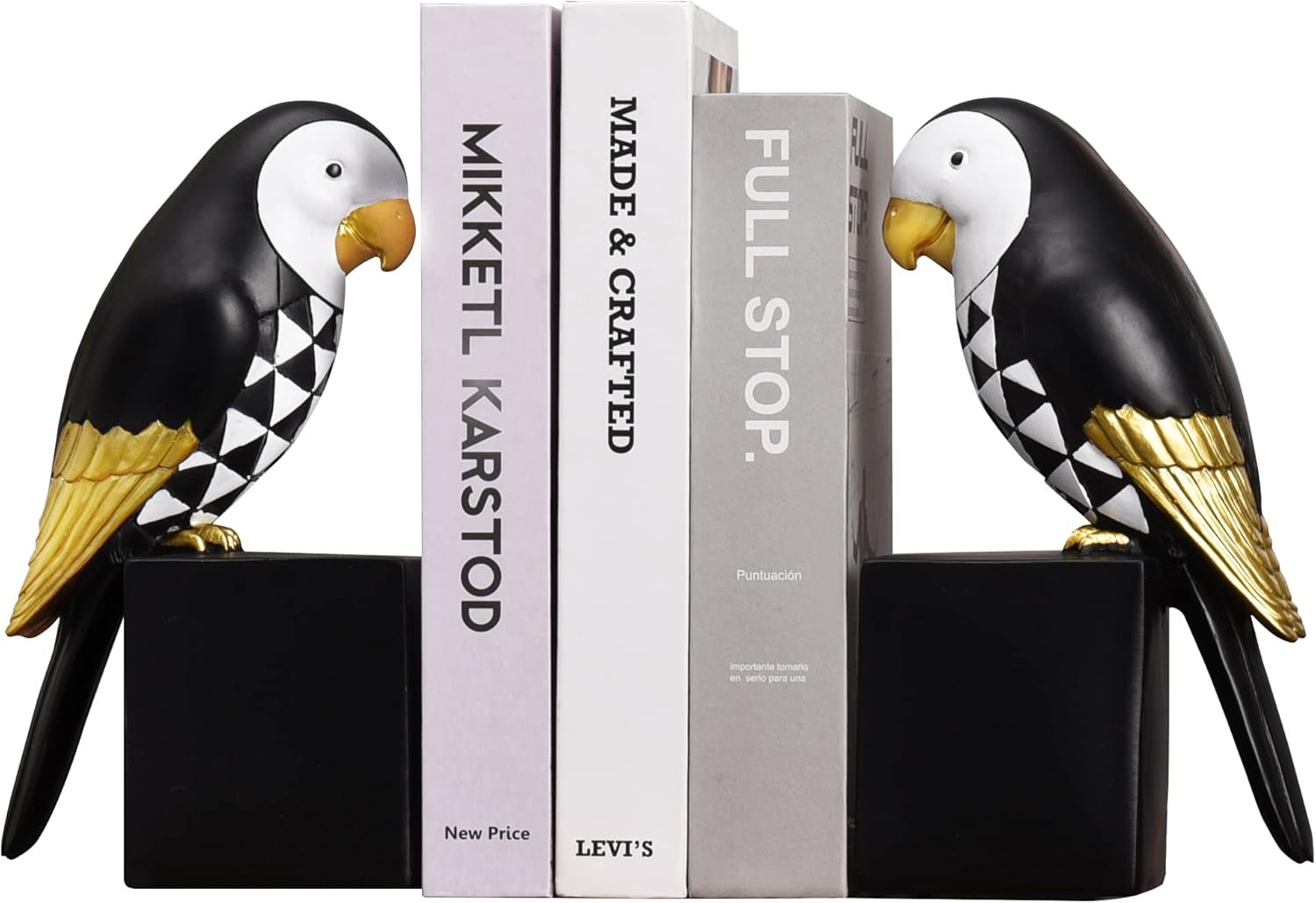 Sujetalibros decorativos para libros, sujetalibros de loros para estantes, tapón decorativo de libros de animales, extremos de libro retro para