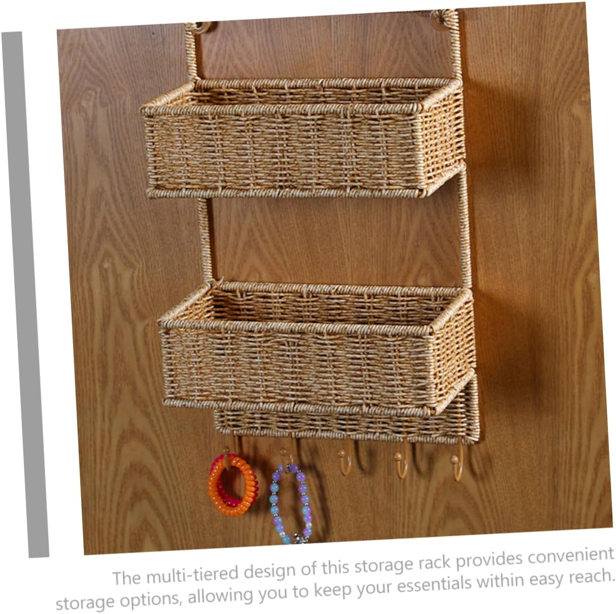 BESTOYARD Cesta de almacenamiento Organizador de baño para cocina, estante montado en la pared, cesta de frutas, cestas tejidas cestas colgantes