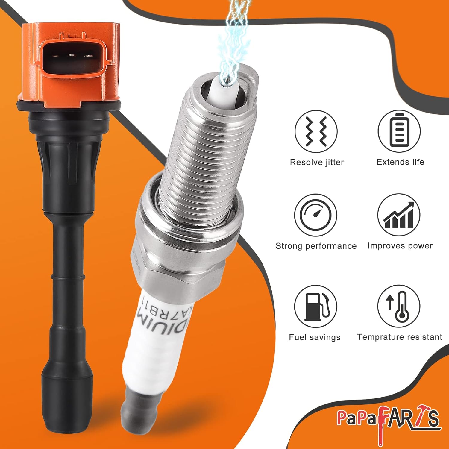 Juego de 6 bobinas de encendido UF550 y bujías de iridio compatibles con Infiniti JX35 M35 Q50 Q70 QX60 EX35 FX35 G25 G35 Nissan 350Z Altima Maxima