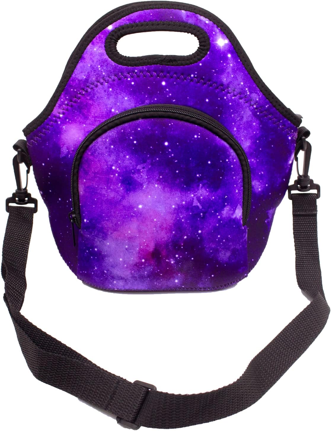 Bolsas de almuerzo de neopreno, bolsa de almuerzo aislada con correa cruzada, bolsa de almuerzo reutilizable con bolsillo adicional, impermeable,