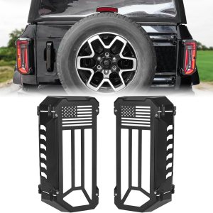 MSIZOY Protector de luz trasera de aluminio, cubierta para lámparas de luz trasera, compatible con Ford Bronco 2021, 2022, 2023, 2024, accesorios MSIZOY Protector de luz trasera de aluminio, cubierta para lámparas de luz trasera, compatible con Ford Bronco 2021, 2022, 2023, 2024, accesorios