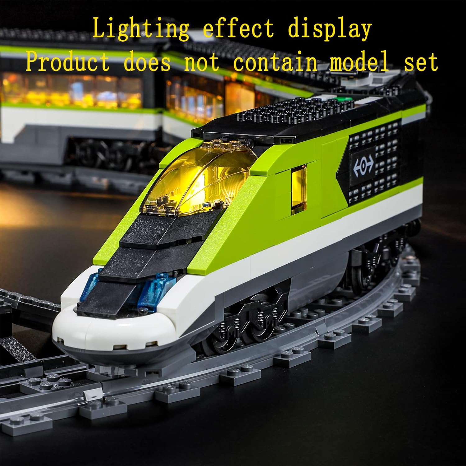 Kit de luces LED compatible con tren de pasajeros Lego Express, juego de iluminación para modelo de construcción City 60337 (juego de modelos no