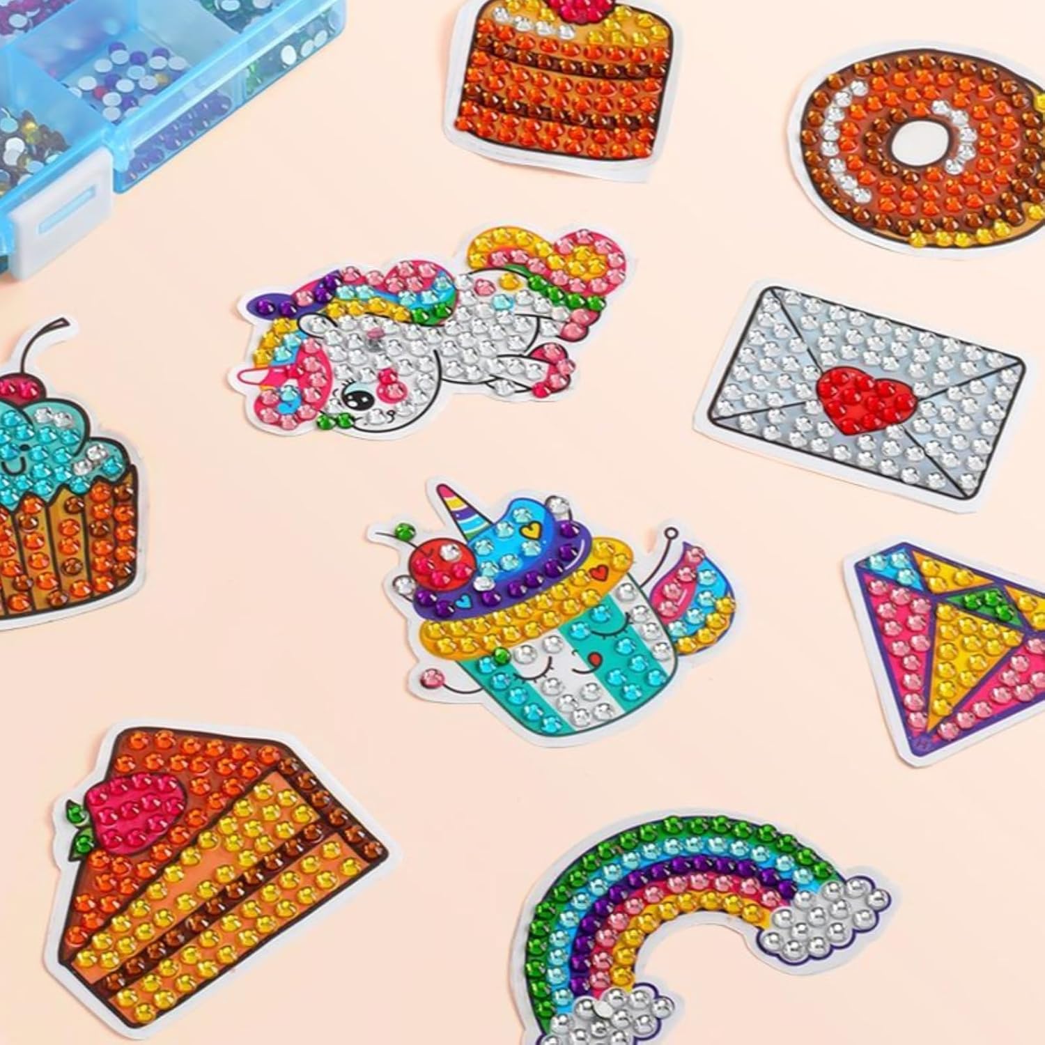 Fadgesy Kits de calcomanías de pintura de diamantes 5D para artes infantiles, kits de pintura por números, adecuación, arte y manualidades para