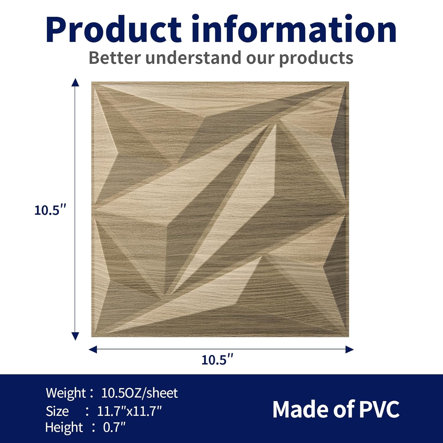 Art3dwallpanels Panel de pared de PVC 3D diamante para decoración de pared interior, panel de PVC para decoración de pared, paneles de pared con