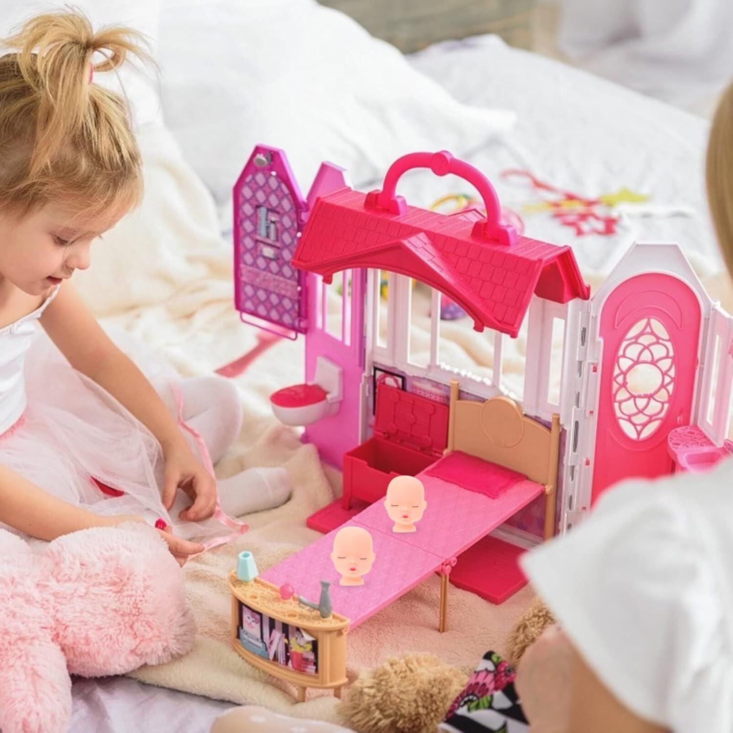 Sewroro 10 piezas de cabezas de muñeca esculpir cabeza calva maniquí mini pieza de simulación para manualidades, muñecas de bricolaje, decoración de
