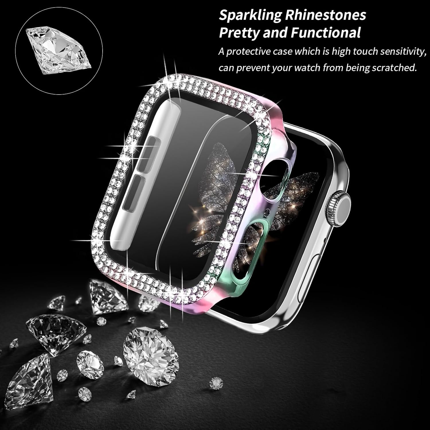 Correa magnética para mujer compatible con Apple Watch Band 1.496 in 1.575 in 1.614 in 1.654 in 1.732 in 1.772 in, correa de acero inoxidable