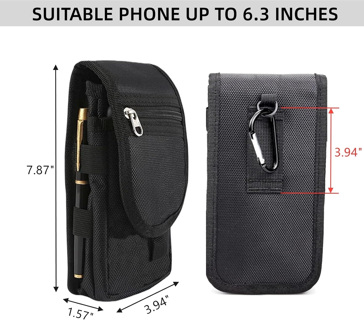 Funda doble para teléfono celular, bolsa táctica para teléfono, soporte multiusos para teléfono celular para hombres, bolsa grande para teléfono