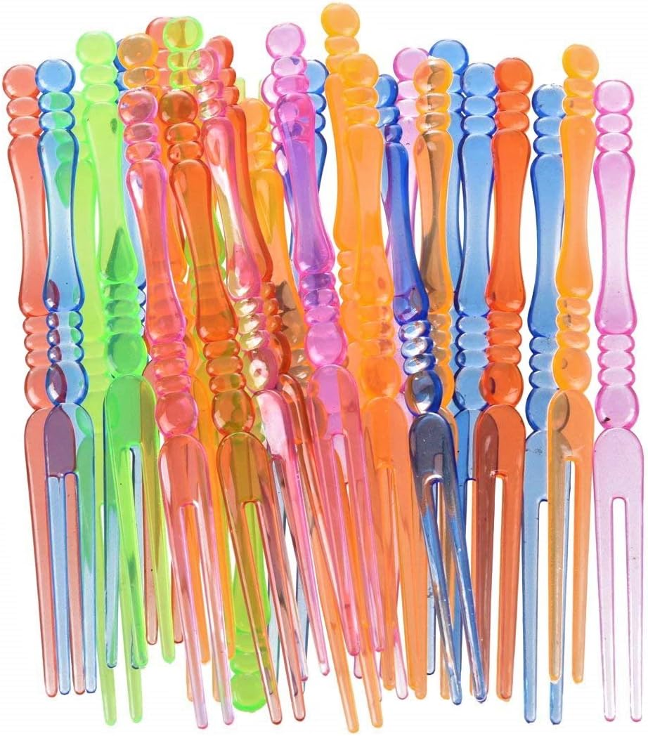 300 tenedores desechables de plástico para frutas, tenedores de 4 pulgadas, tenedores de cóctel bistró, tenedores de degustación de aperitivos,