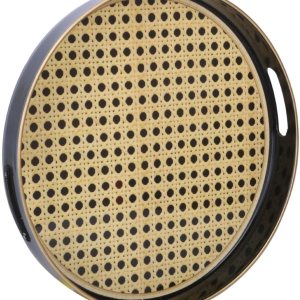 Zosenley Bandeja decorativa redonda, bandeja de plástico marmoleado con asas, moderna bandeja de tocador y bandeja para servir otomana, mesa Zosenley Bandeja decorativa redonda, bandeja de plástico marmoleado con asas, moderna bandeja de tocador y bandeja para servir otomana, mesa