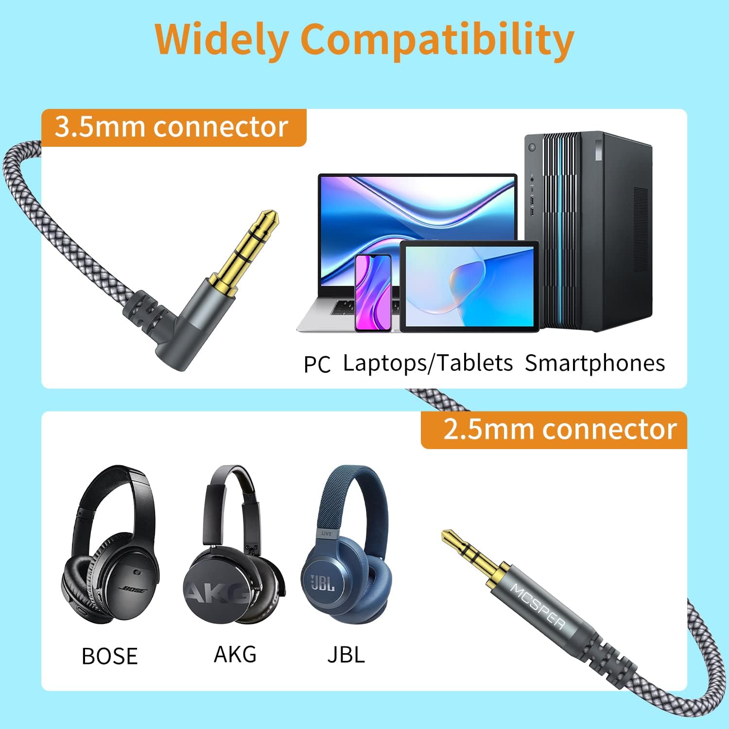 Cable de audio auxiliar de 0.138 in a 0.098 in (6.6 pies), cable derecho de 90 grados compatible con auriculares Bose 700 QuietComfort QC45 QC35II