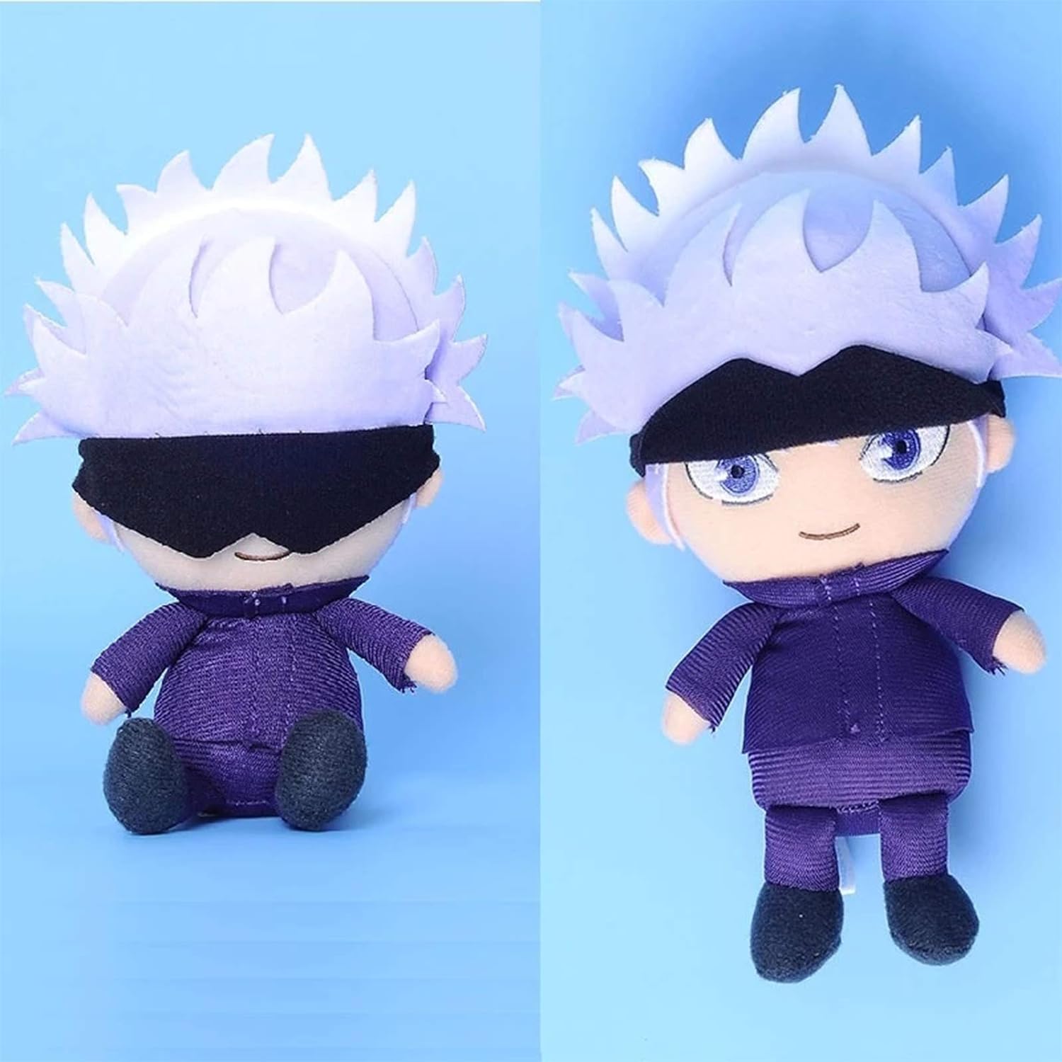 AMNPOLEN Figura de peluche con parche que se puede abrir, muñeco de peluche de anime Gojo Satoru, llavero de juguete, paquete de bolsas colgantes