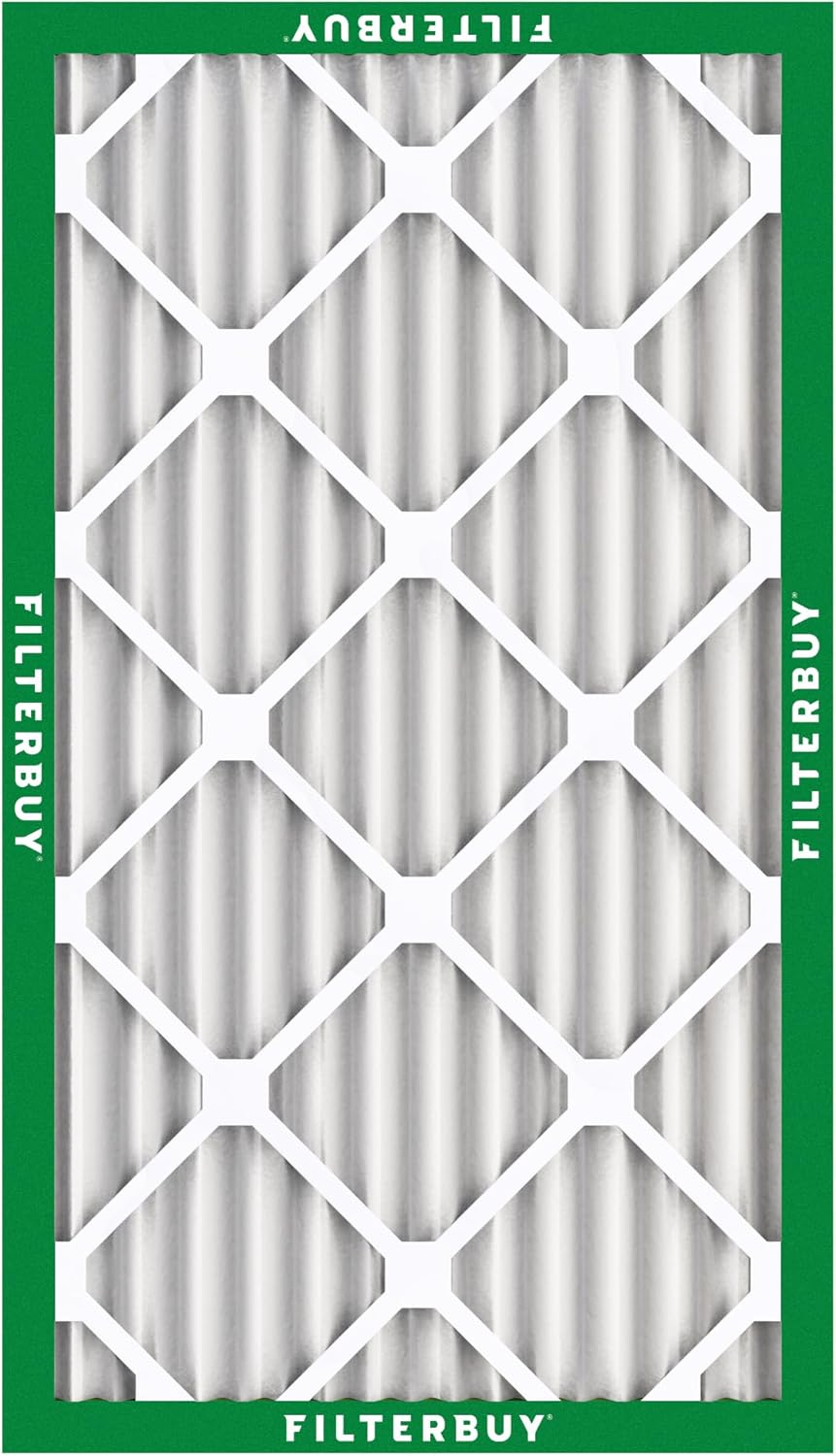 Filterbuy Filtro de aire de 10 x 30 x 2 pulgadas MERV 8, protección contra el polvo (paquete de 1), filtros de aire plisados HVAC para calderas con