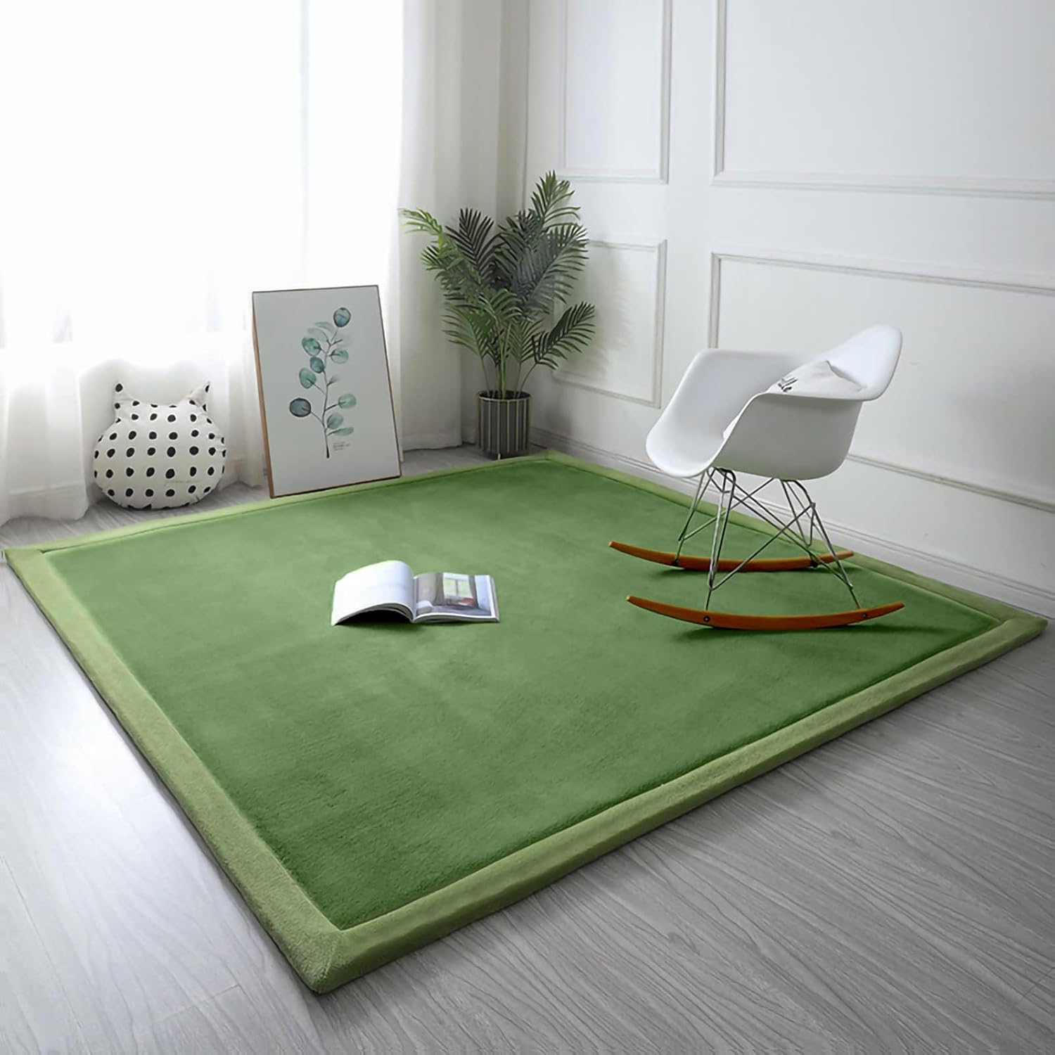Eanpet Tapete suave de tatami, tapete antideslizante de espuma viscoelástica, tapete de juego grande para niños, tapete antideslizante para sala de