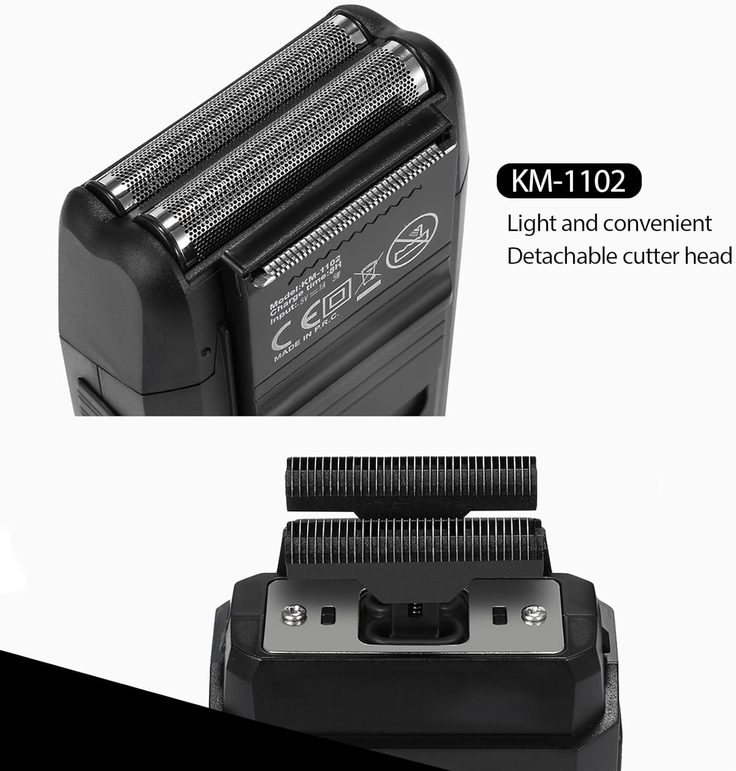 KEMEI Juego de cortapelos y afeitadora profesional inalámbrica para hombres, cortadoras eléctricas de barba de doble lámina, kit de corte de pelo de