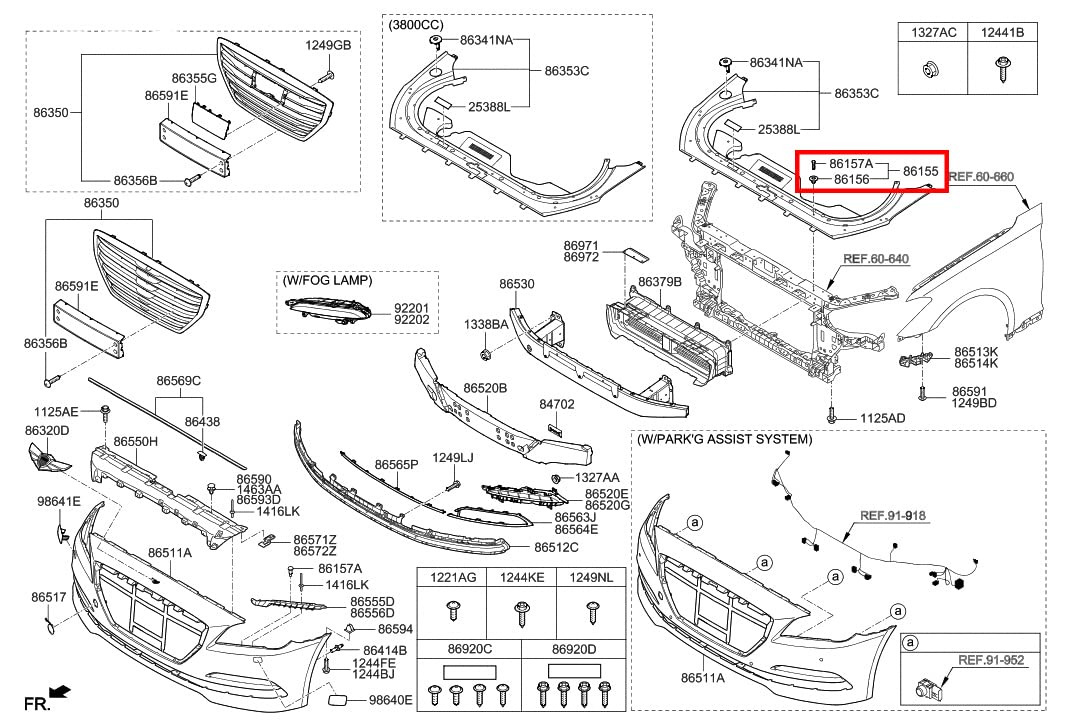 OAUTOO 20 piezas de conducto de aire de carenado y parachoques tipo empuje retenedor Clip 86155-2H100 para Hyundai Accent Azera Elantra Genesis