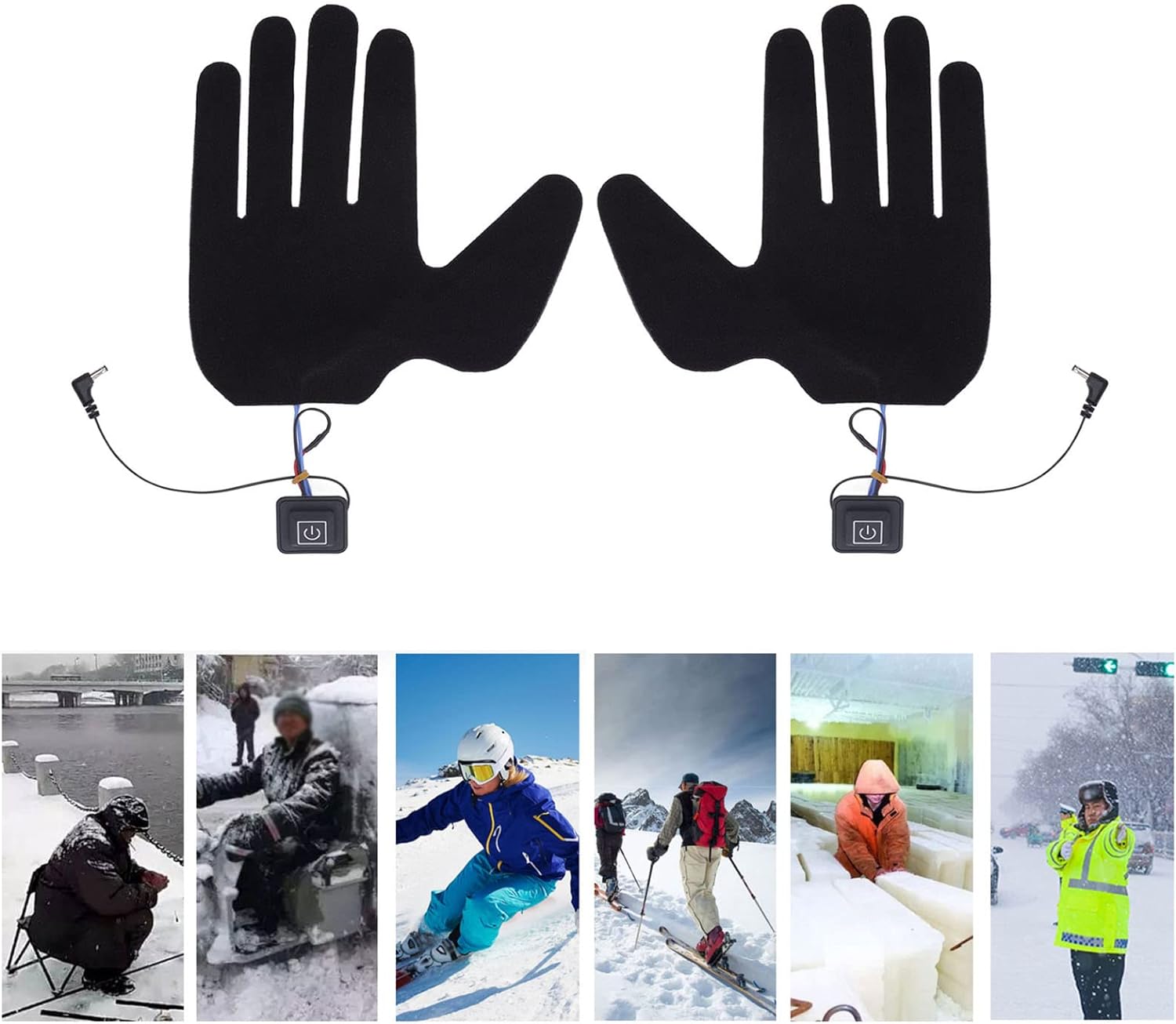 Guantes térmicos con batería eléctrica para hombres y mujeres, calentadores de manos con pilas recargables para equitación, esquí, snowboard,