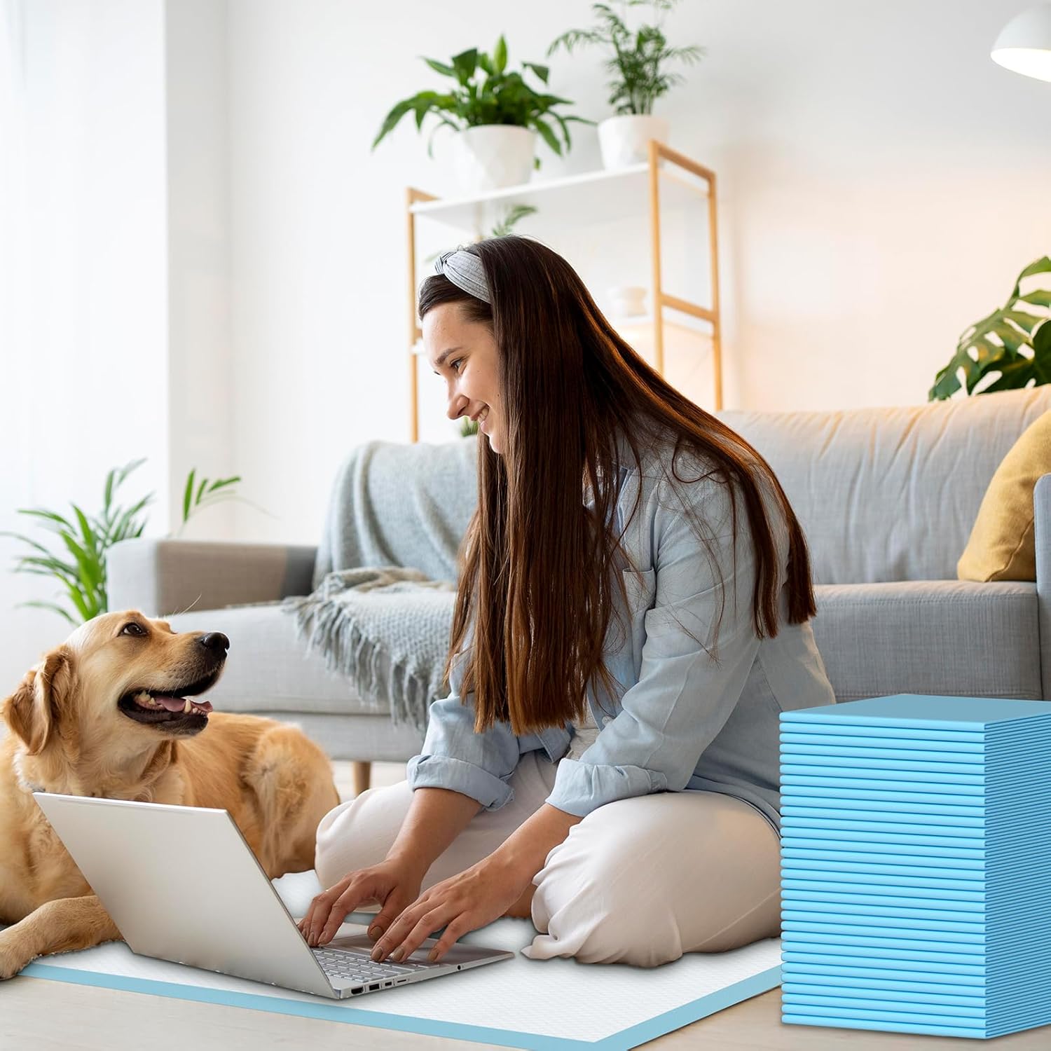 Almohadillas para orinar de cachorros de 32 x 36 pulgadas, 60 unidades, almohadillas extra grandes, a prueba de fugas y superabsorbentes,