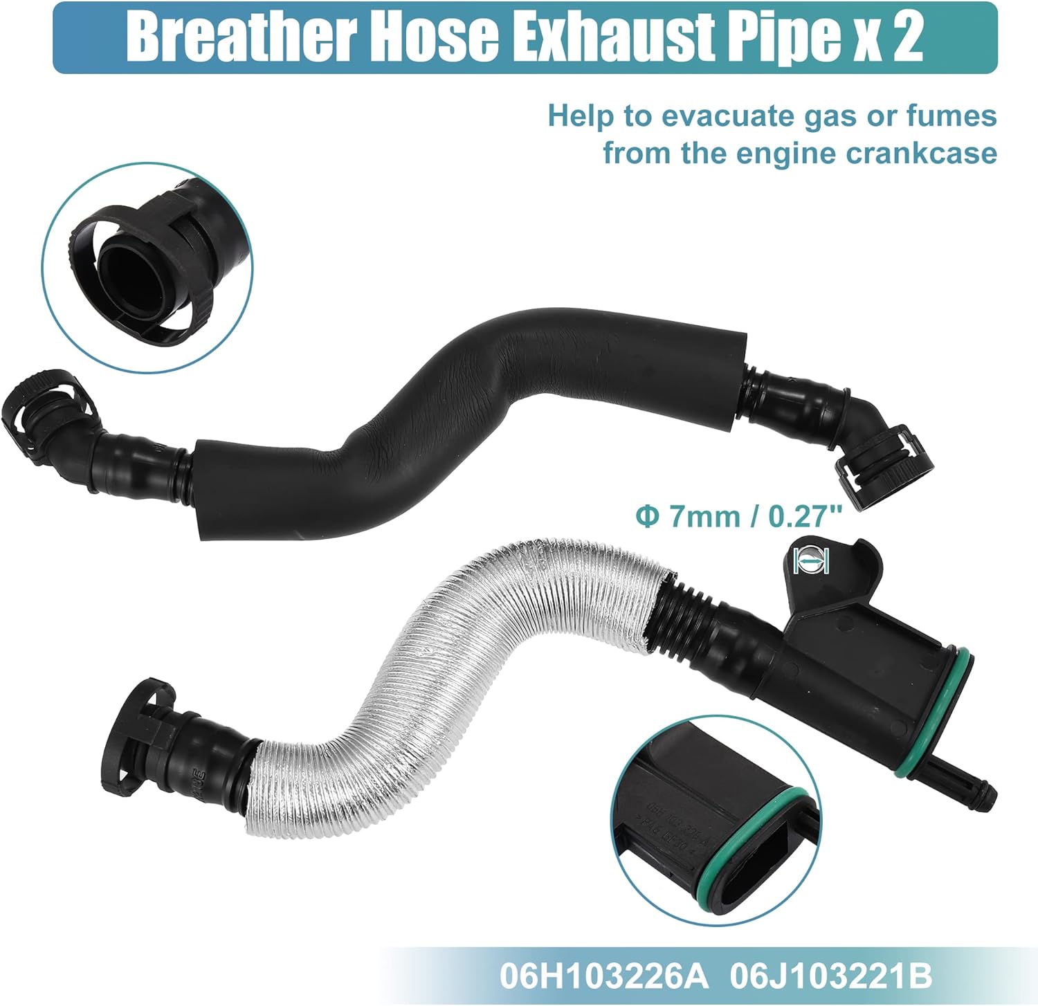 X AUTOHAUX PCV válvula motor cárter ventilación separador aceite manguera respiradero tubo kit 06H103495AH para VW Beetle CC Jetta GTI Passat Tiguan