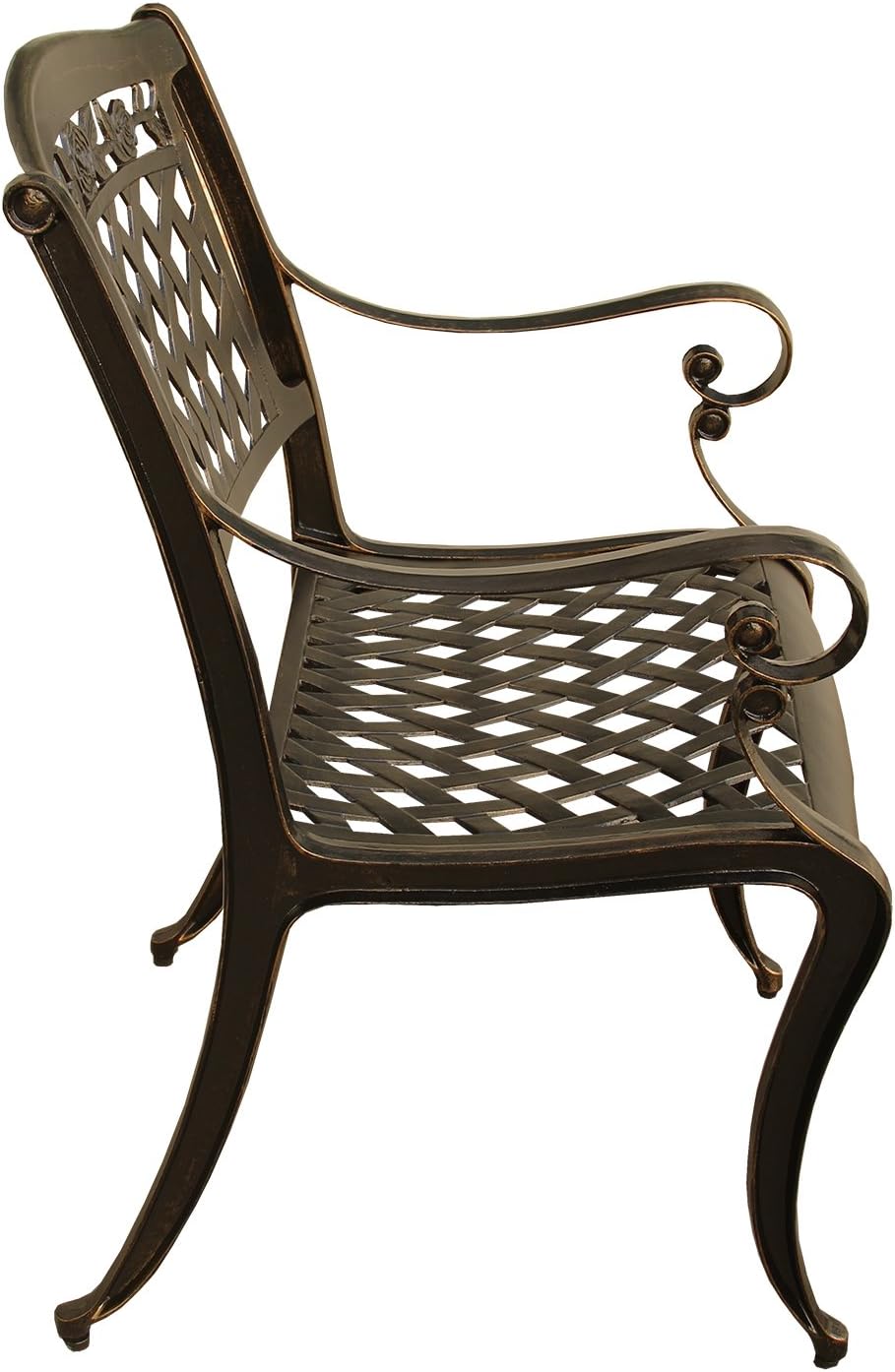 Oakland Living Silla de comedor de aluminio al aire libre Rose,