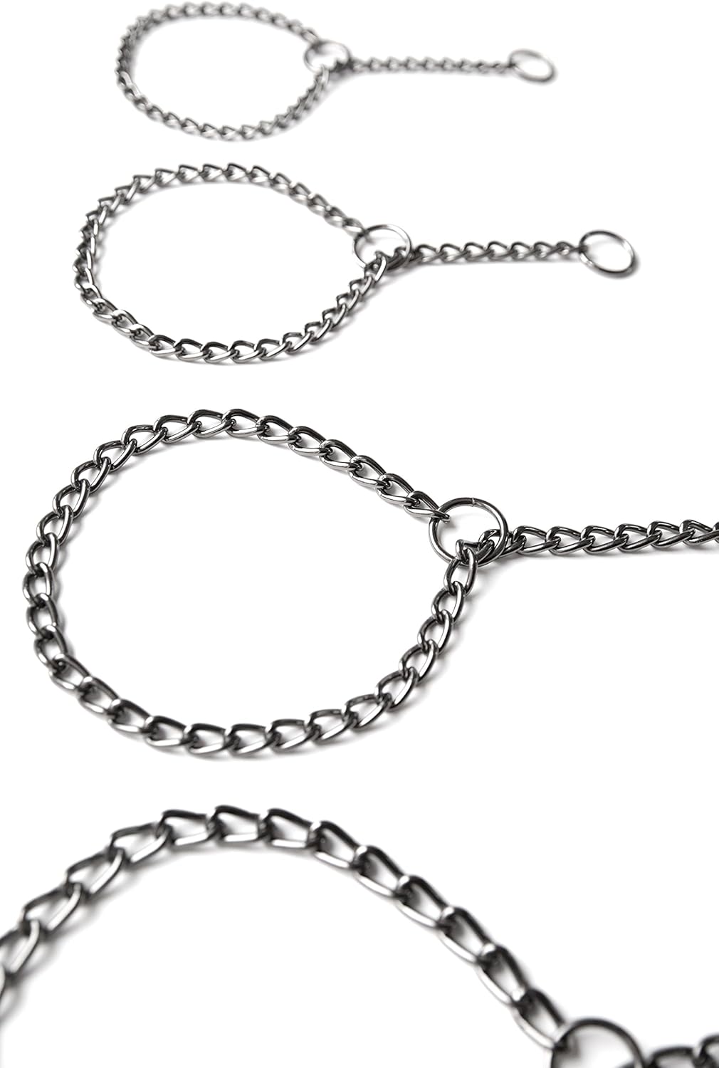 Mighty Paw Collar deslizante de cadena de metal de pistola, collar de perro de cincha, collar de metal de cadena de estrangulamiento