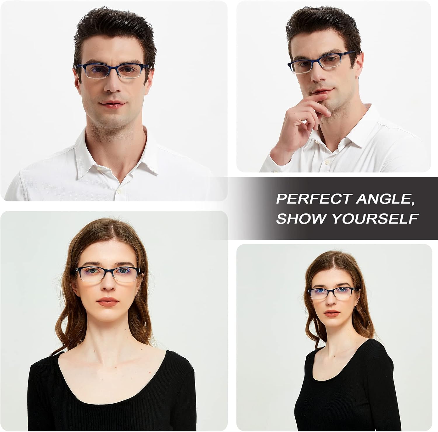 EYEURL Paquete de 2 lentes de lectura para mujeres y hombres, bloqueo de luz azul, ligeros, TR90, filtro de deslumbramiento, rayos UV, fatiga