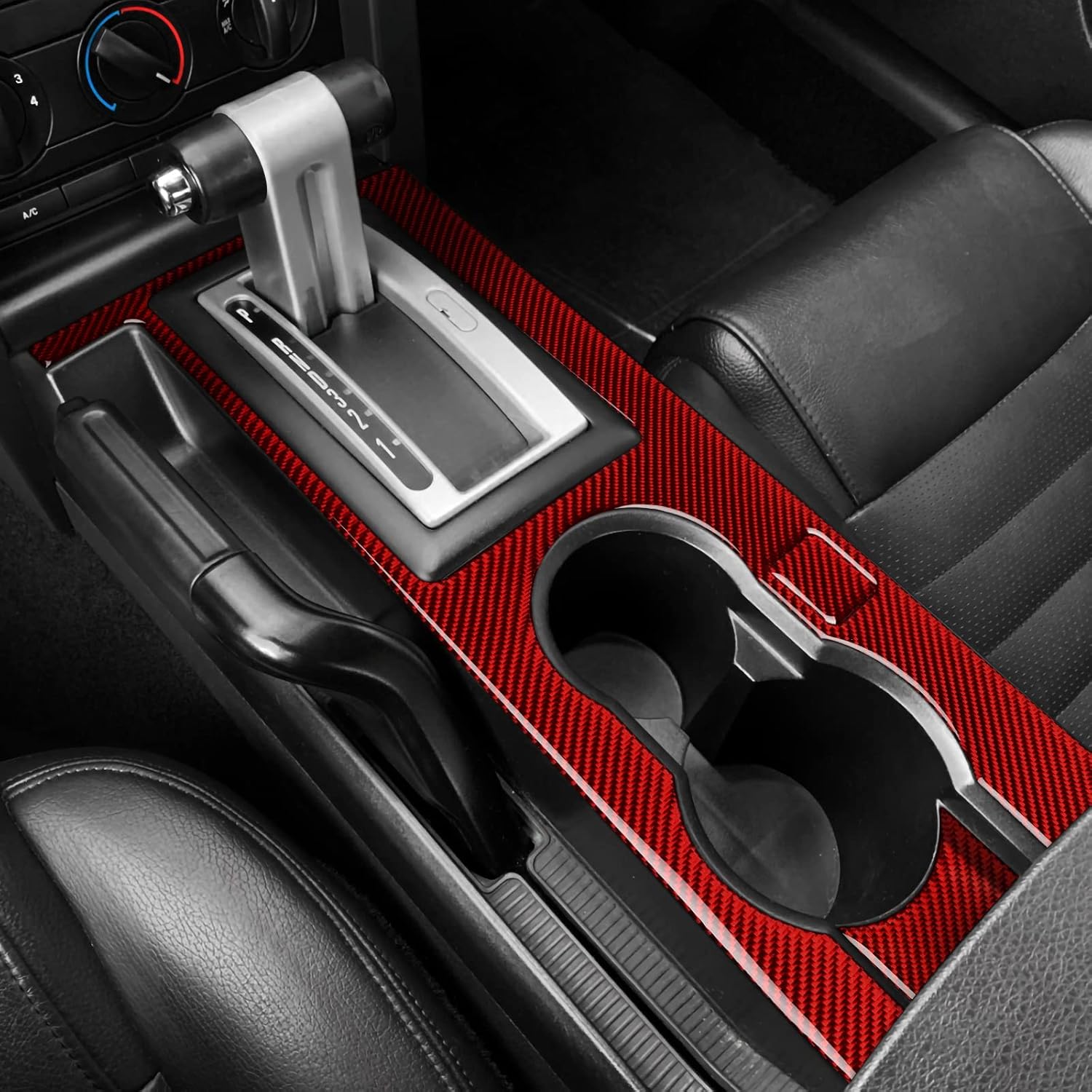 Fibra de carbono coche interior caja de cambios cambio panel etiqueta accesorios para Ford Mustang GT 2005 2006 2007 2008 2009