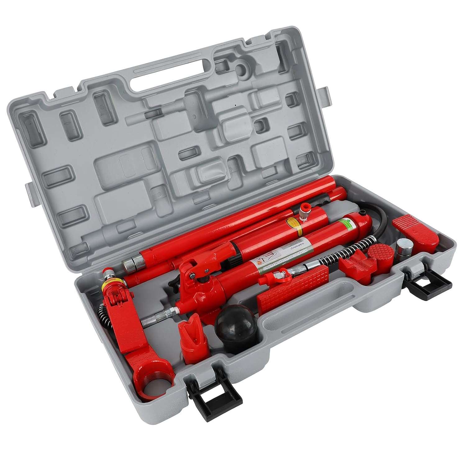 SCITOO Gato hidráulico Porta Power de 12 toneladas con manguera de aceite de 4.6 pies4.6 ft, Ram de elevación de marco de carrocería, kits de