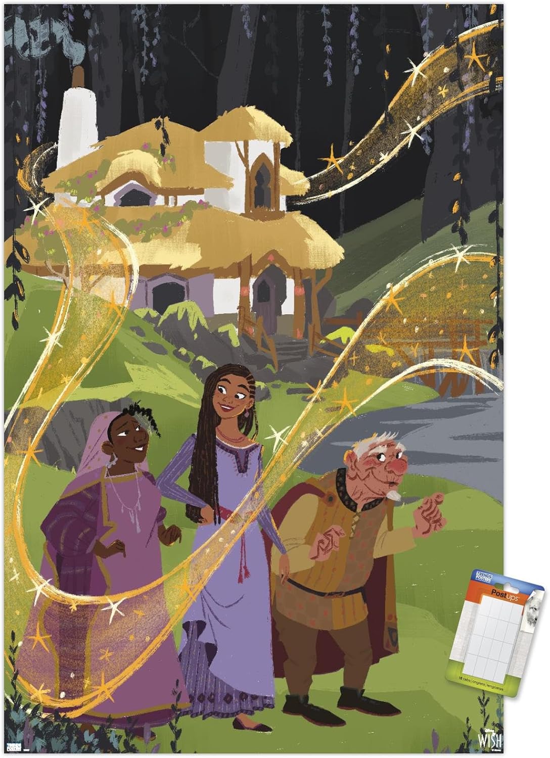 Trends International Disney Wish – Póster de collage 1 (familiar), póster de pared, 22.37 x 34.00 pulgadas, paquete de póster y montaje prémium