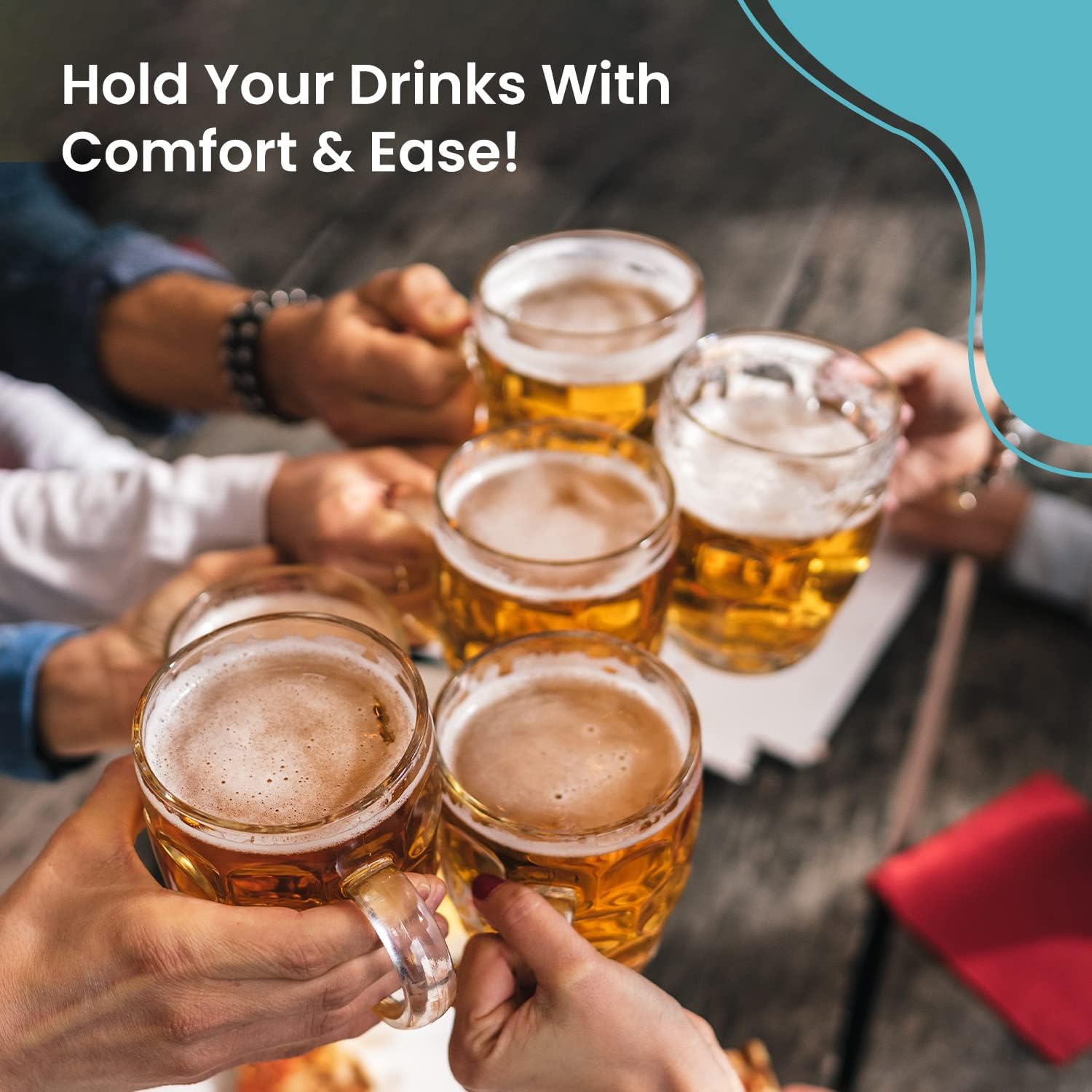 LavoHome Taza de cristal de estilo europeo clásico, ideal para fiestas de Oktoberfest, jugos y otras bebidas, capacidad de 16 onzas, tazas de