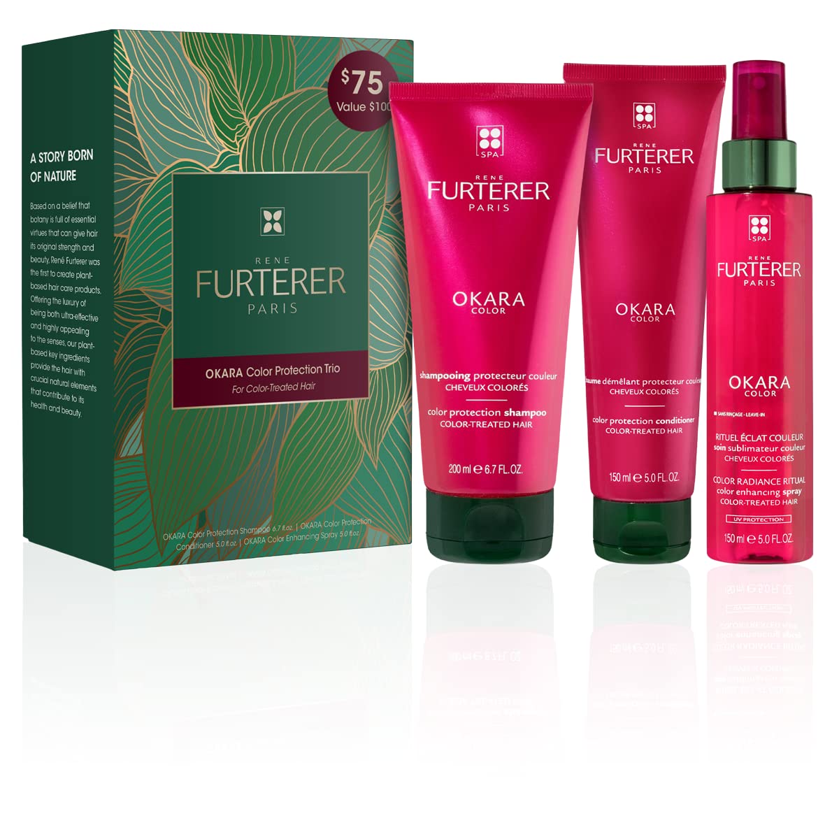 René Furterer OKARA COLOR – Champú de protección de color – Seguro para cabello teñido – Suave – Sin sulfatos ni parabenos