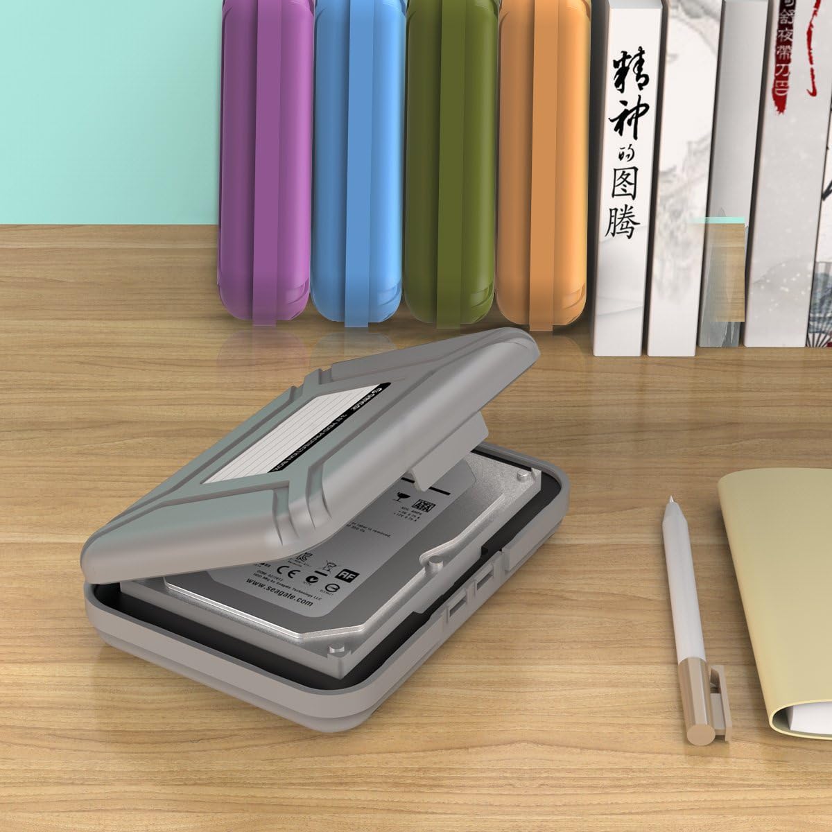 ORICO PHX5C – Funda para disco duro de 3.5 pulgadas HDDSSD 5 paquetes de disco duro portátil con caja de almacenamiento protectora antiestática y a